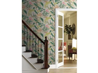 York Wallcoverings Linen Peacock Wallpaper