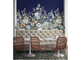 York Wallcoverings Navy Garden Party Wallpaper Mural