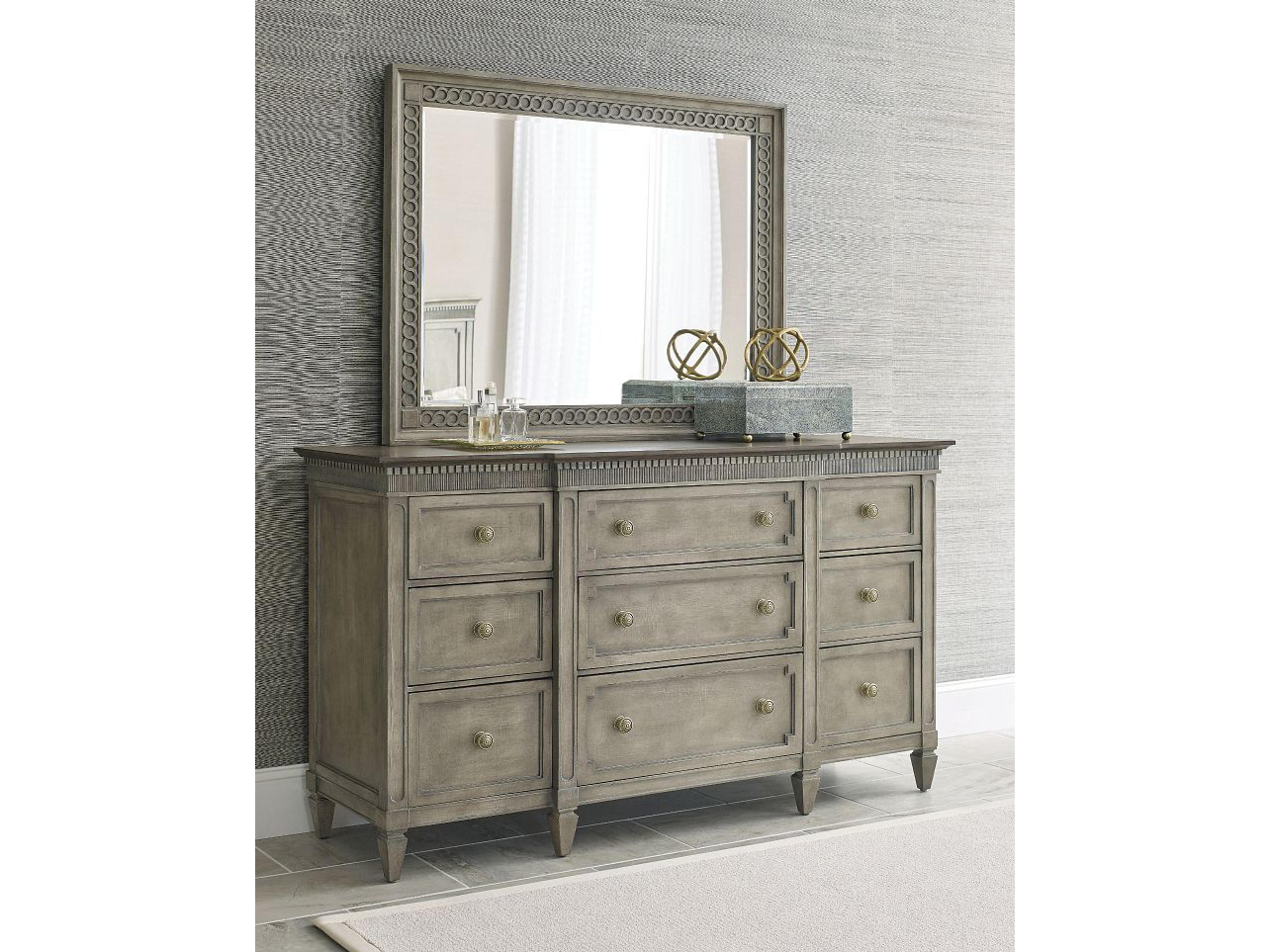 Savona Brown Elm Wood Dresser with Mirror