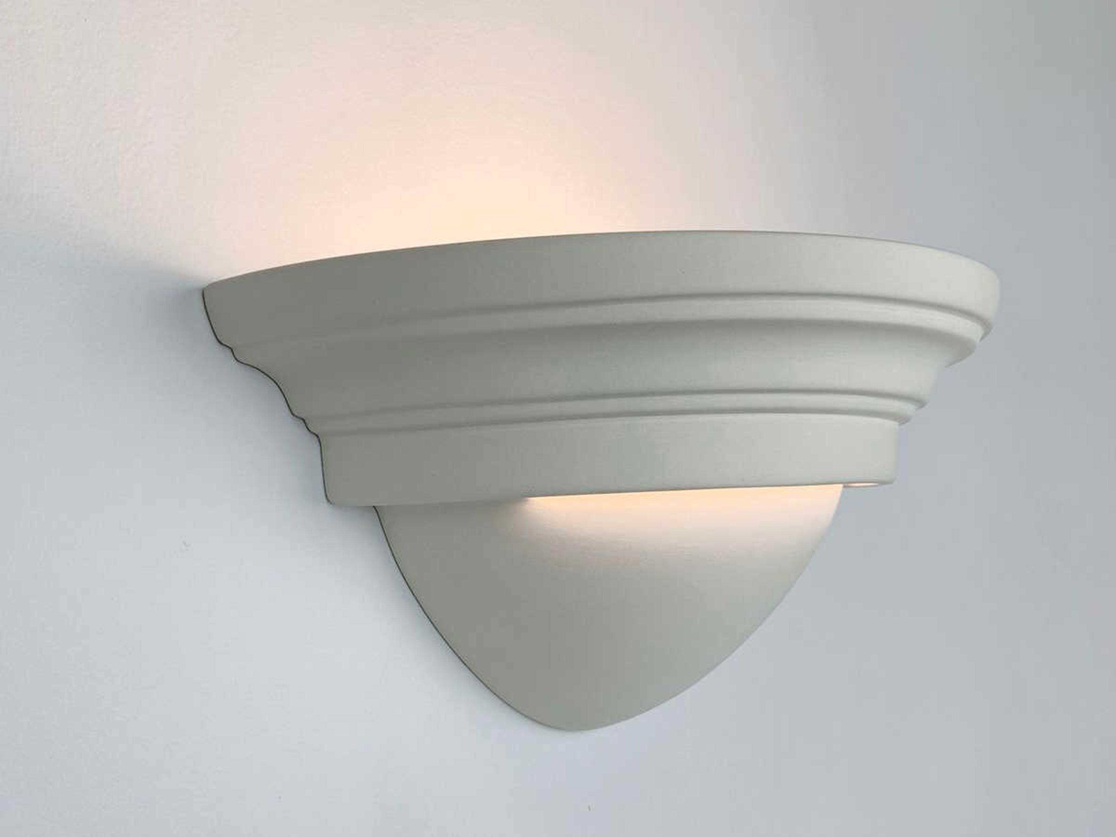 A19 Minorca 1-Light White Wall Sconce