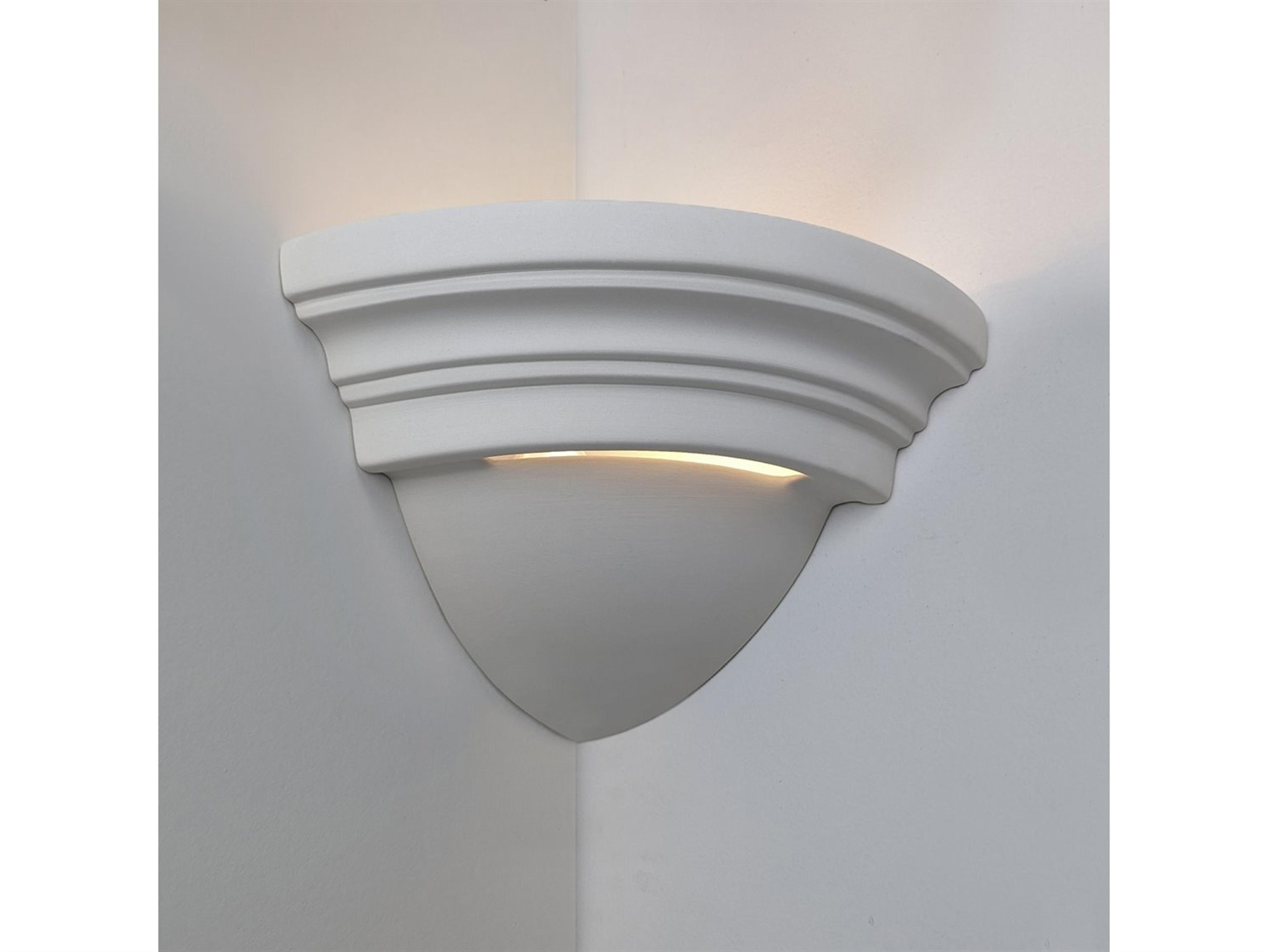 A19 Majorca 1-Light White Corner Wall Sconce