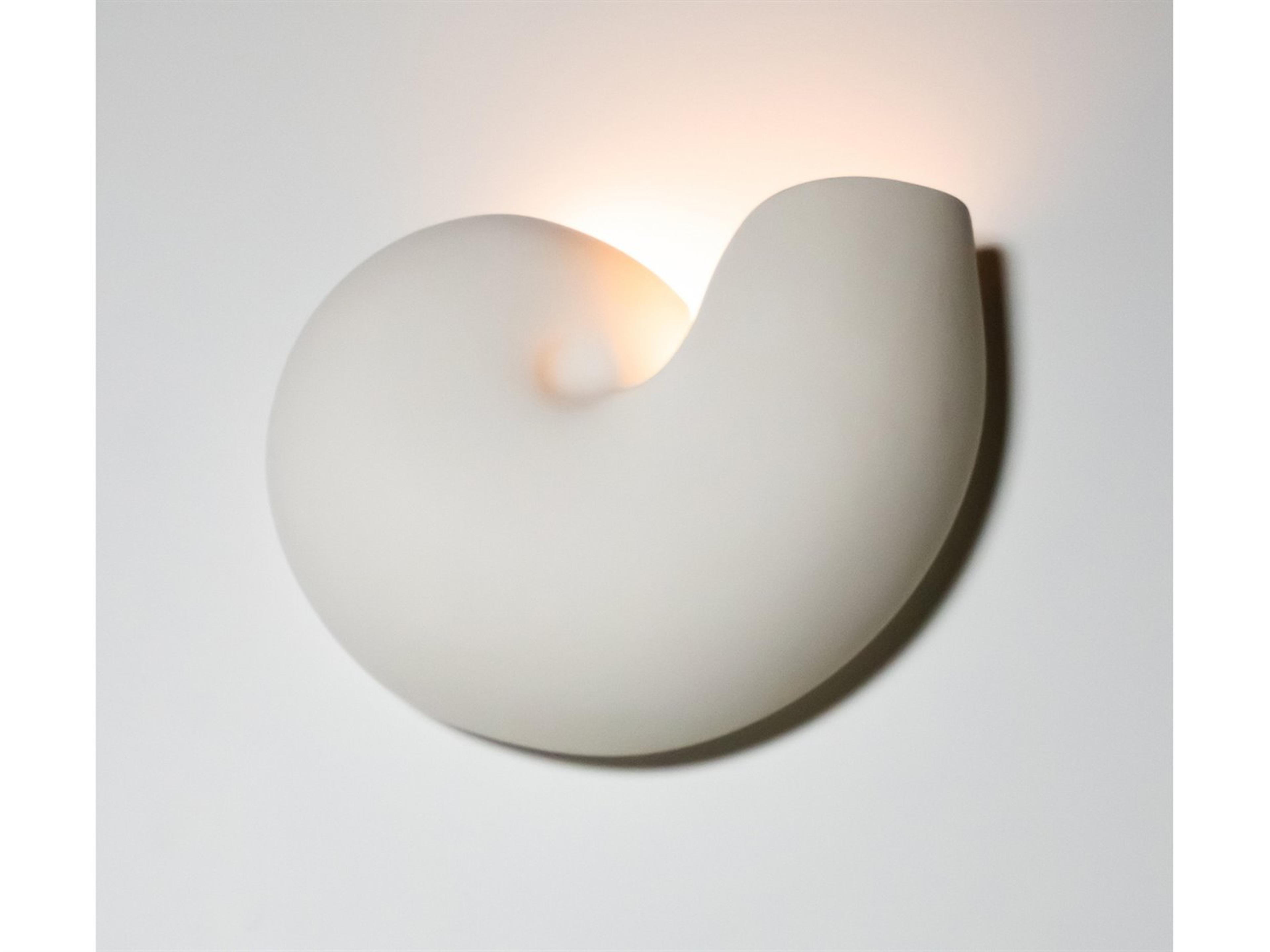 A19 Nautilus 1-Light White Wall Sconce