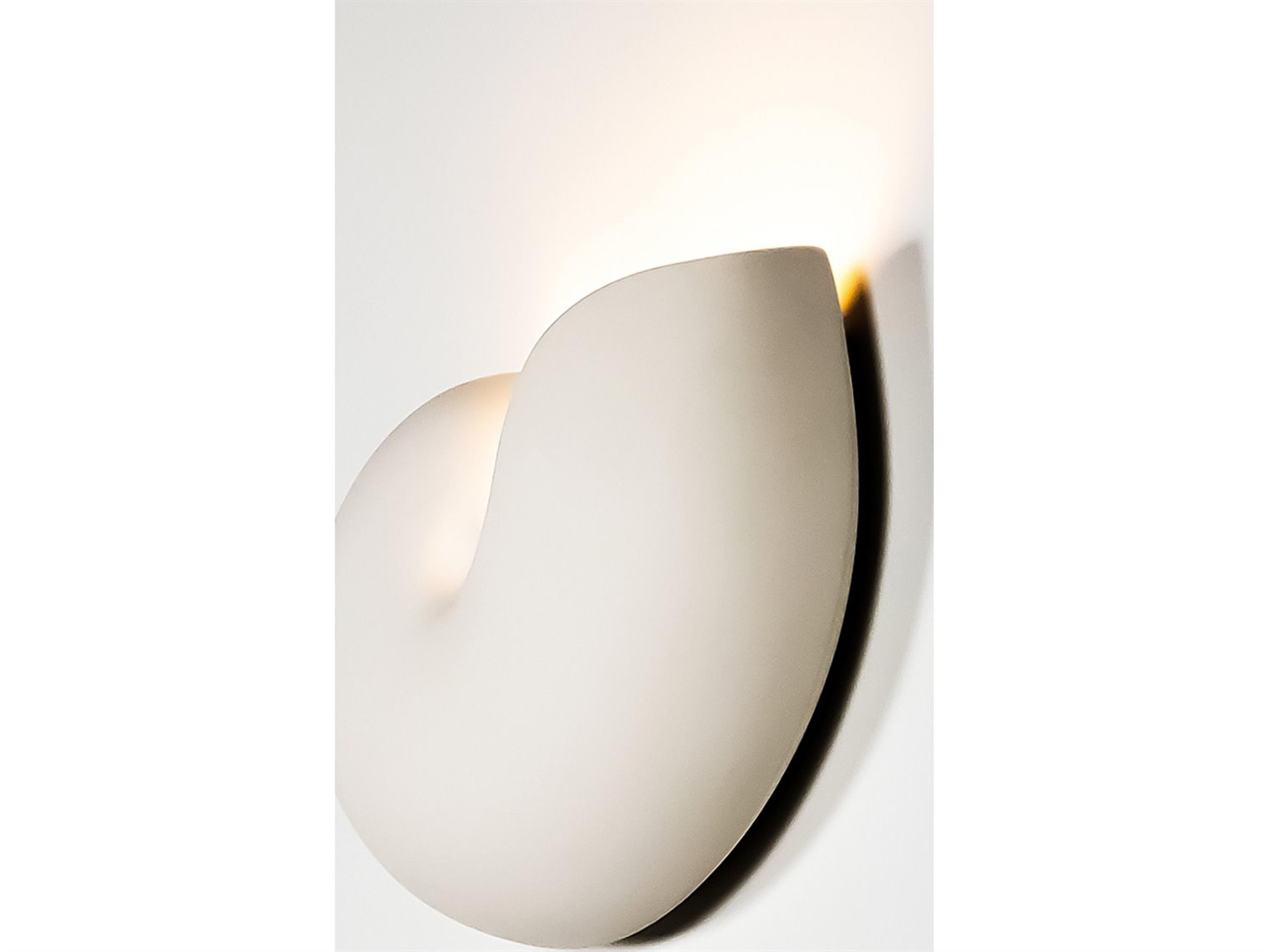 A19 Nautilus 1-Light White Wall Sconce