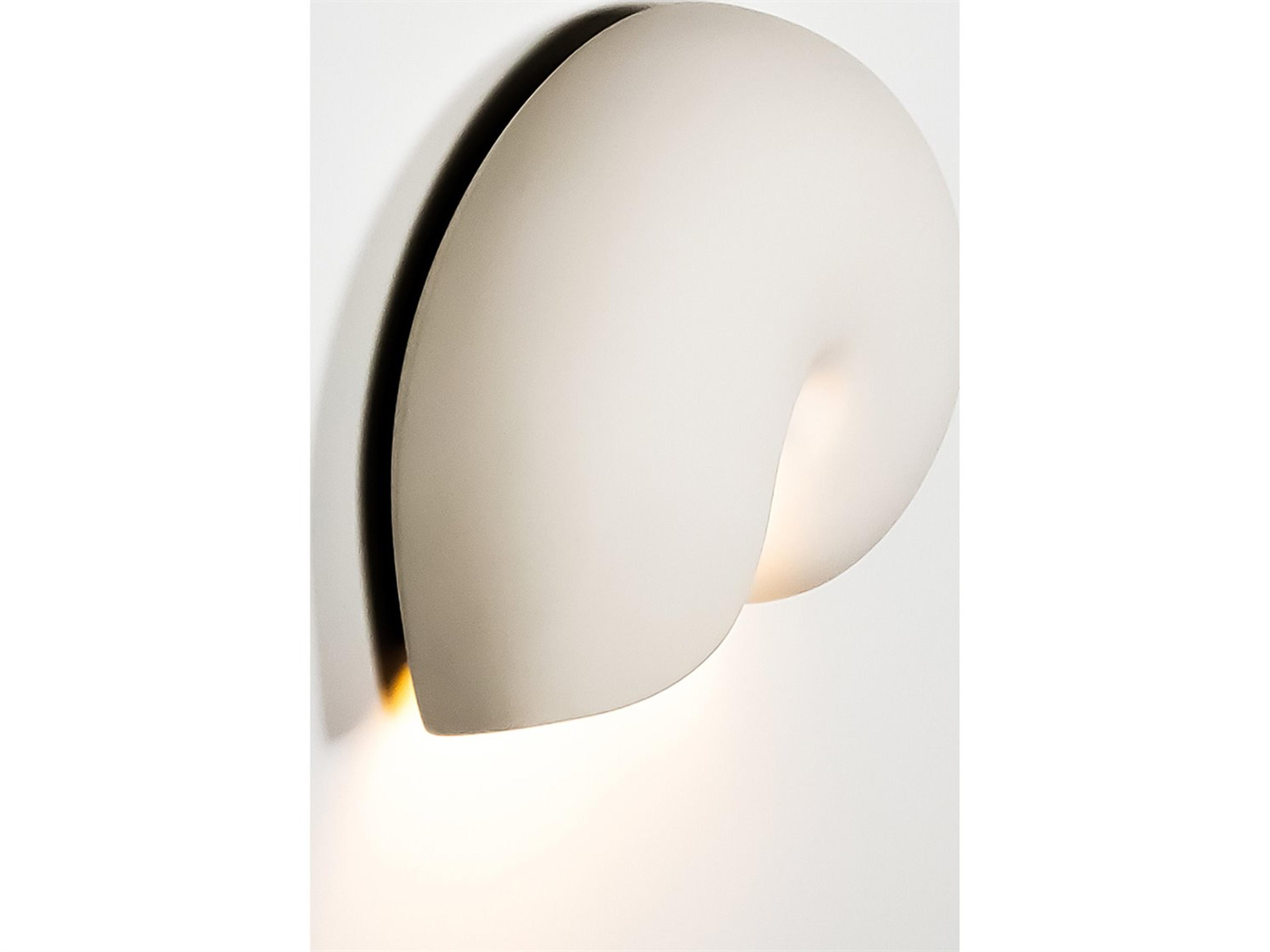 A19 Nautilus 1-Light White Wall Sconce
