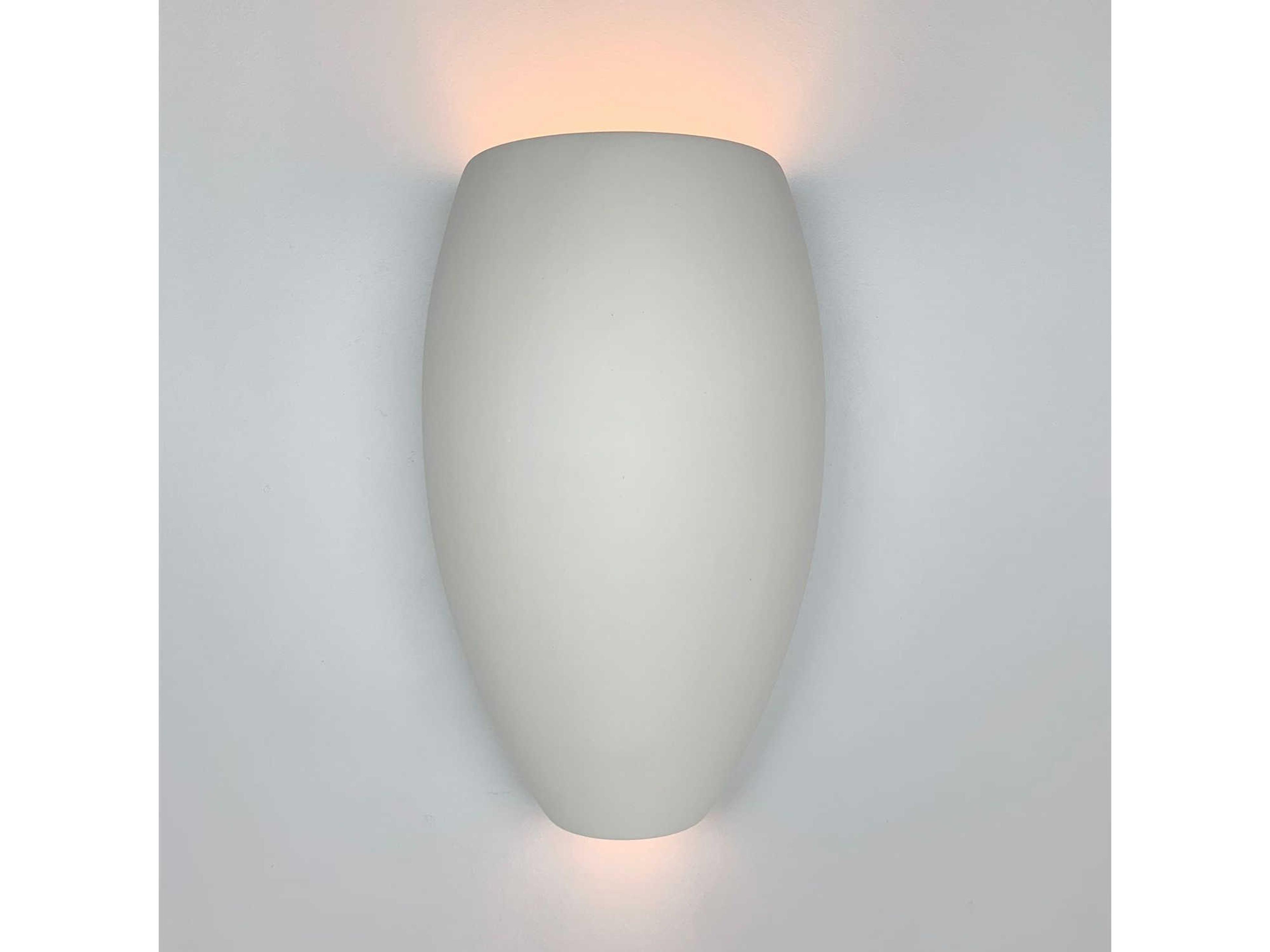 A19 Aruba 1-Light White Wall Sconce