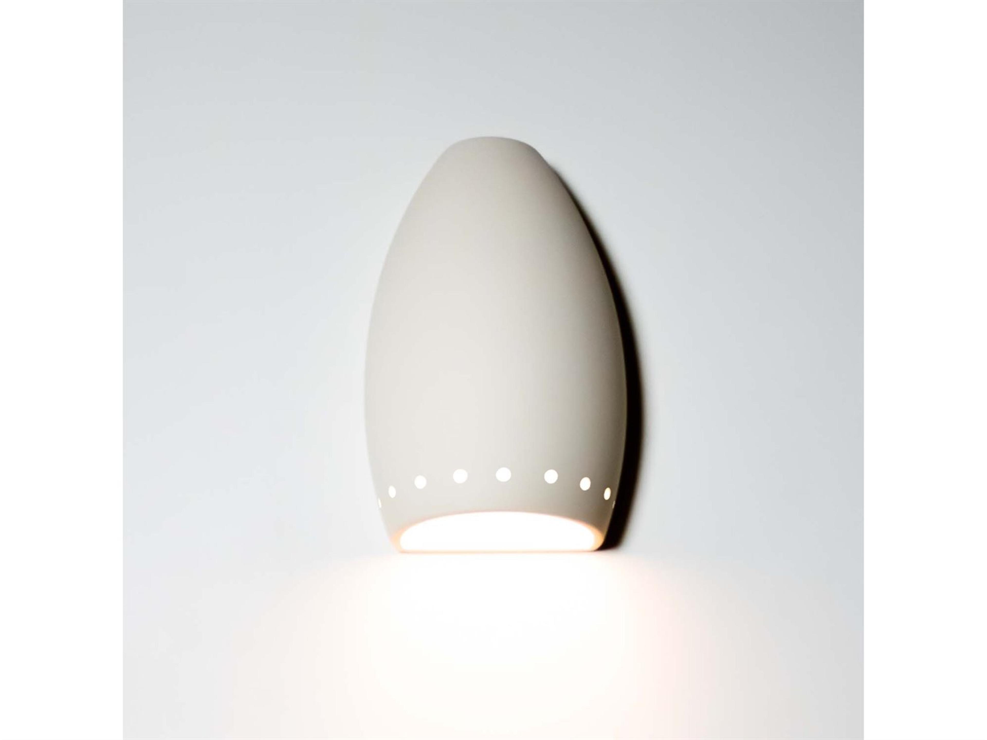 A19 Grenada 1-Light White Wall Sconce