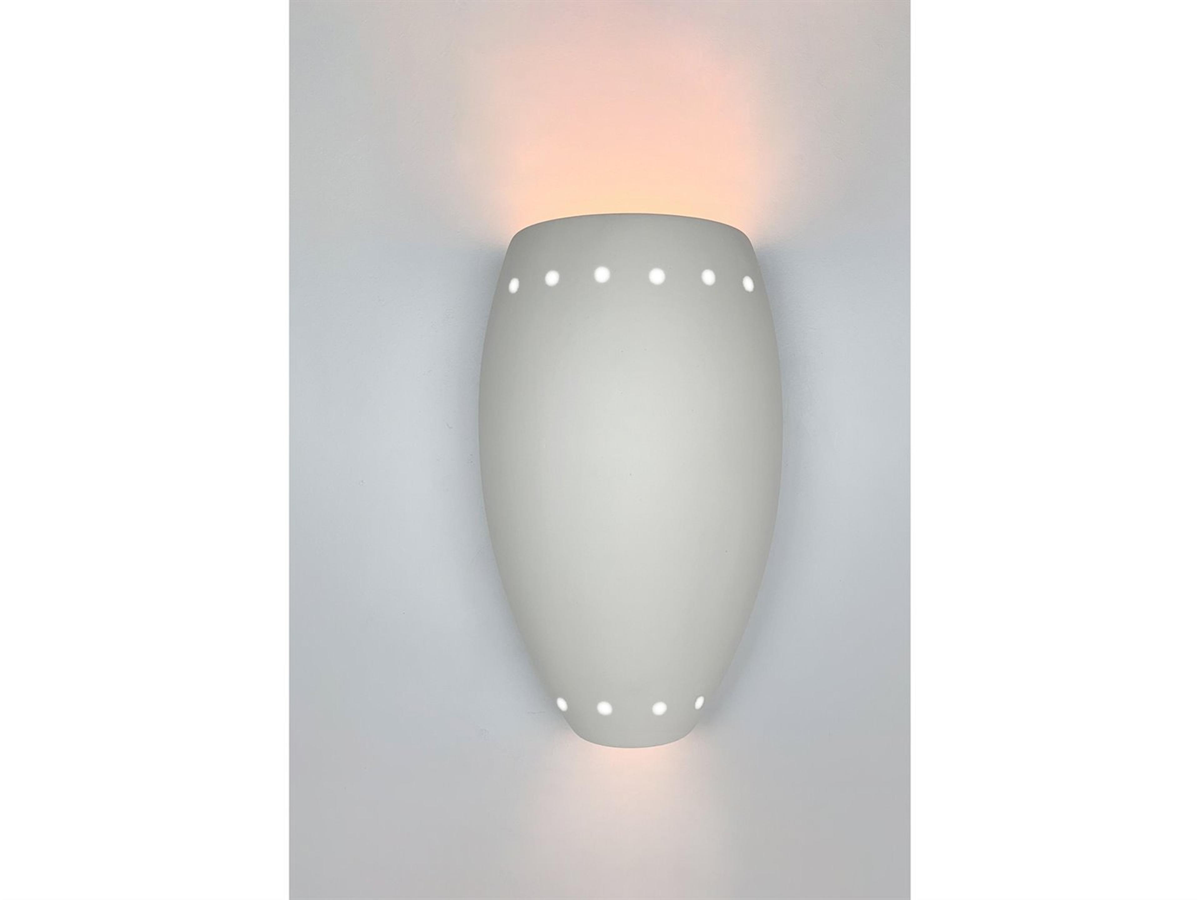 A19 Barbados 1-Light White Wall Sconce