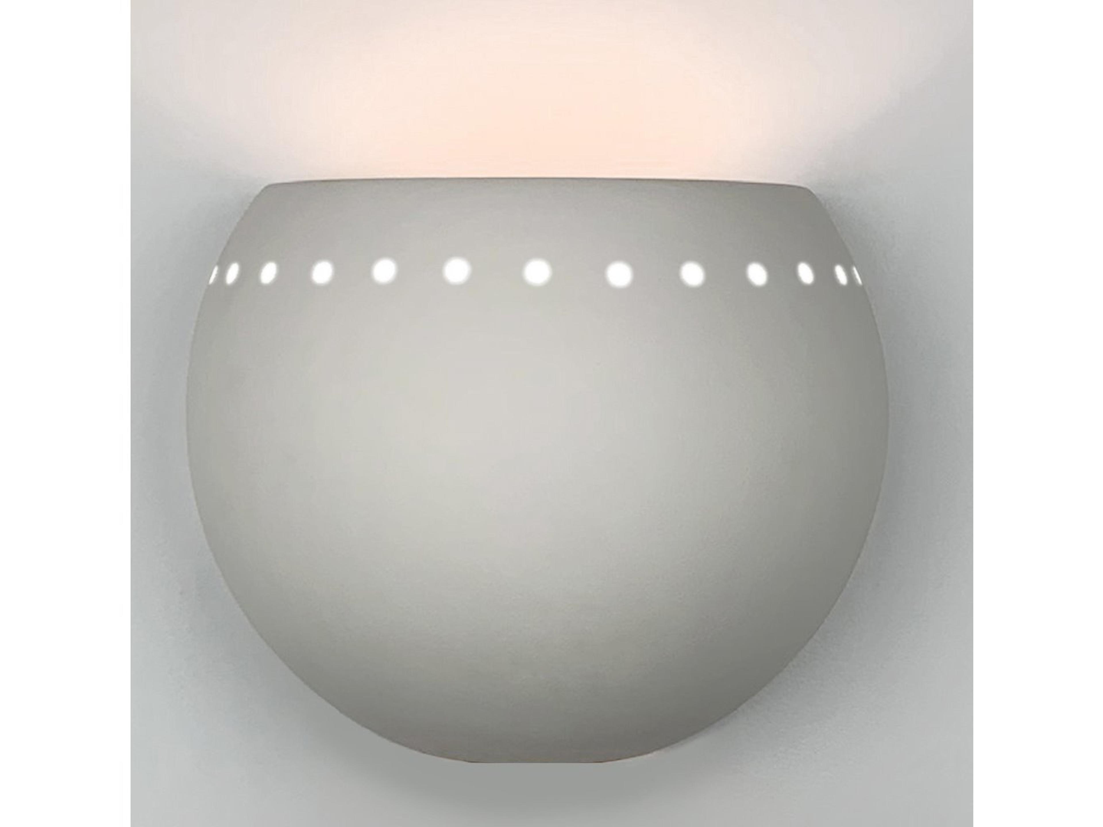A19 St. Vincent 1-Light White Wall Sconce