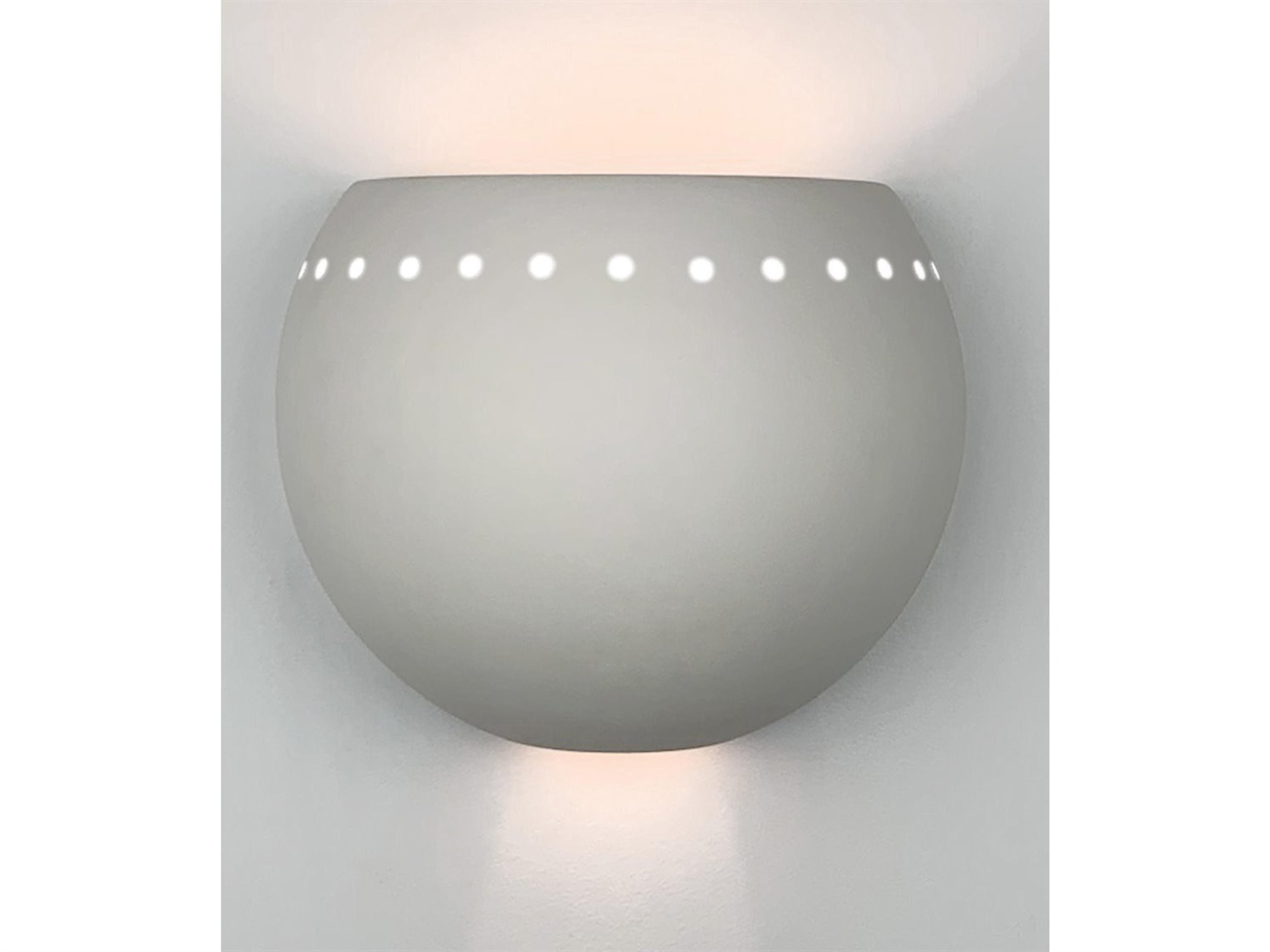 A19 St. Lucia 1-Light White Wall Sconce