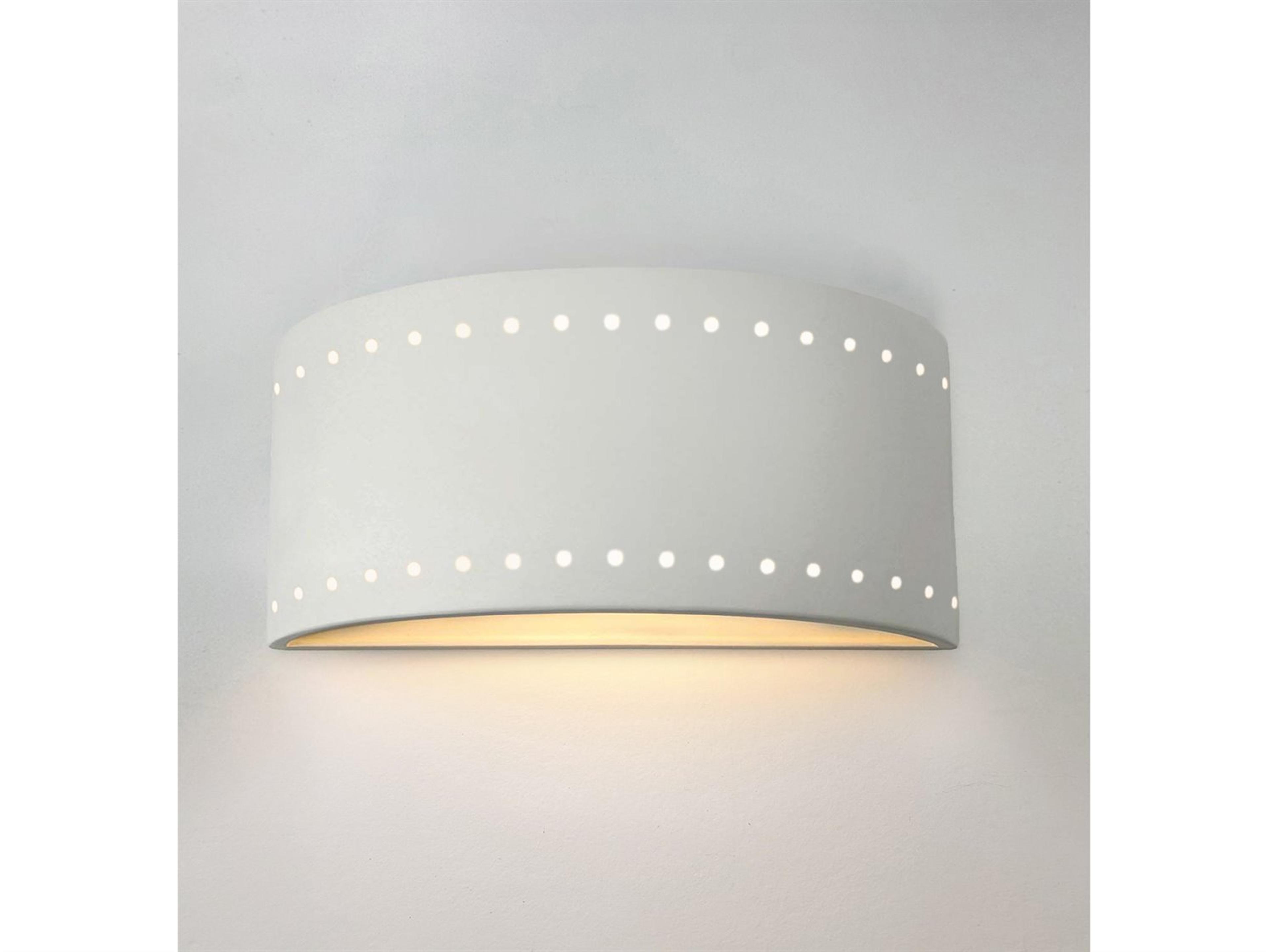 A19 Paros 1-Light White Wall Sconce