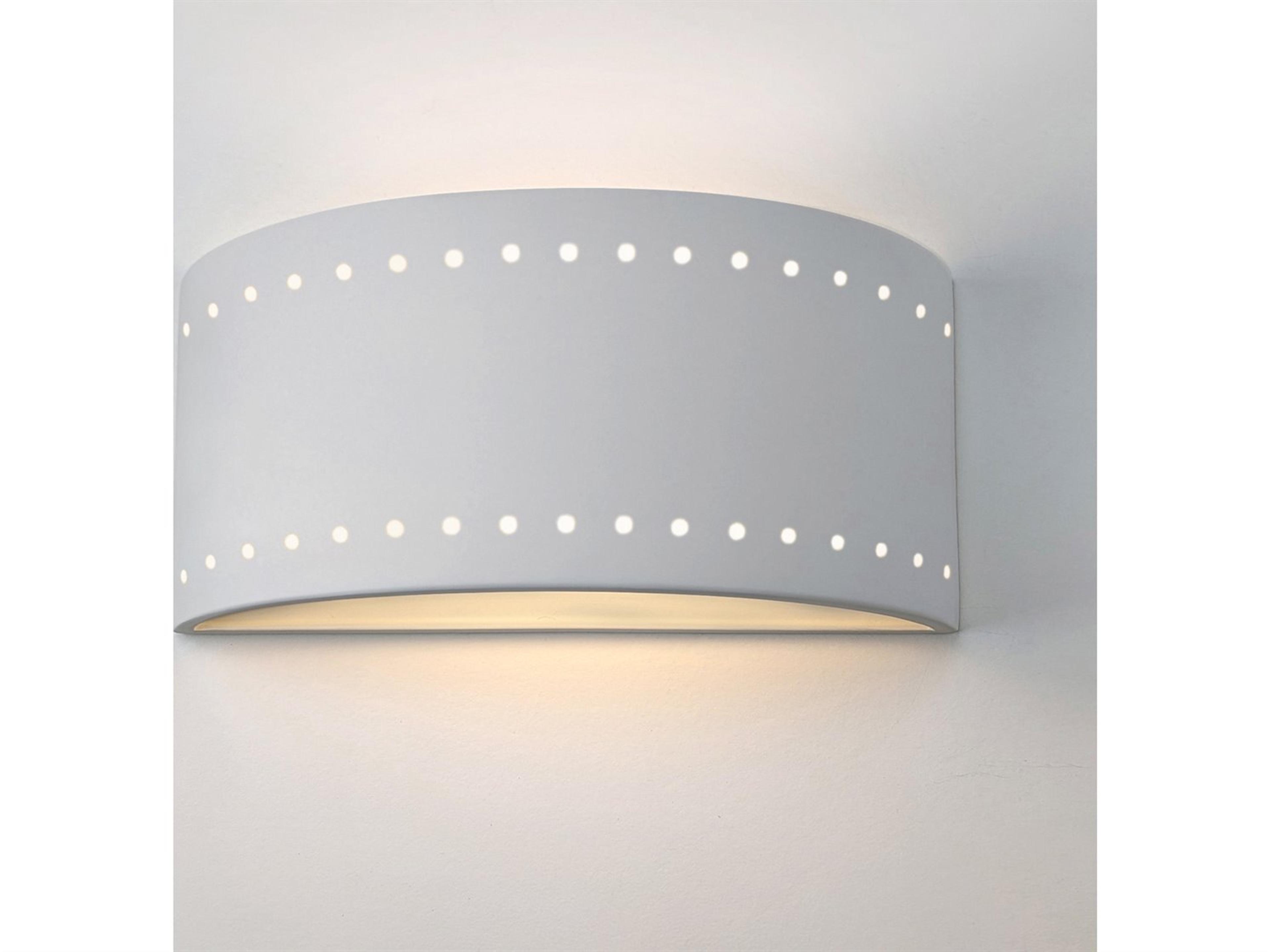 A19 Syros 1-Light White Wall Sconce