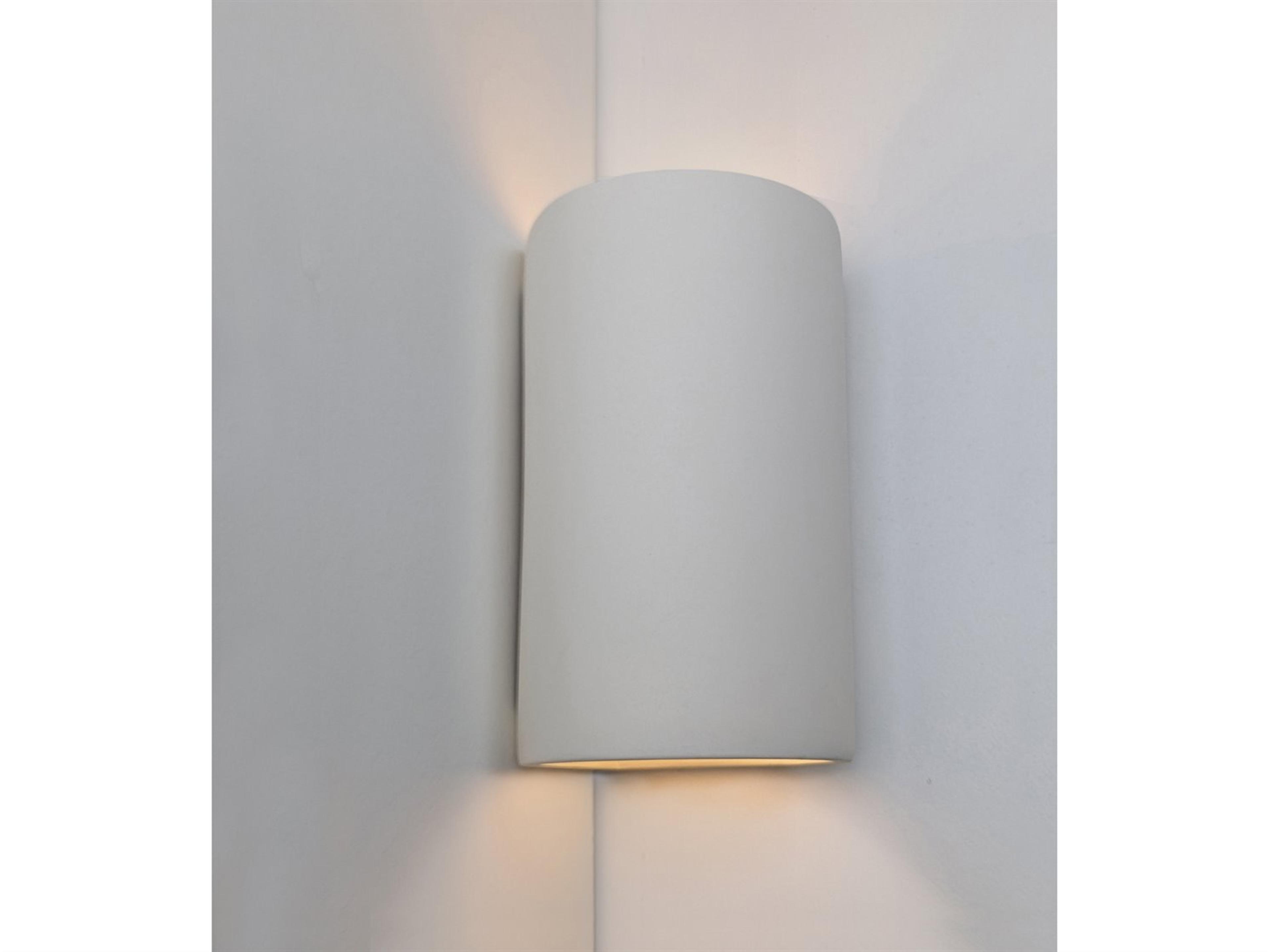 A19 Tenos 1-Light White Corner Wall Sconce