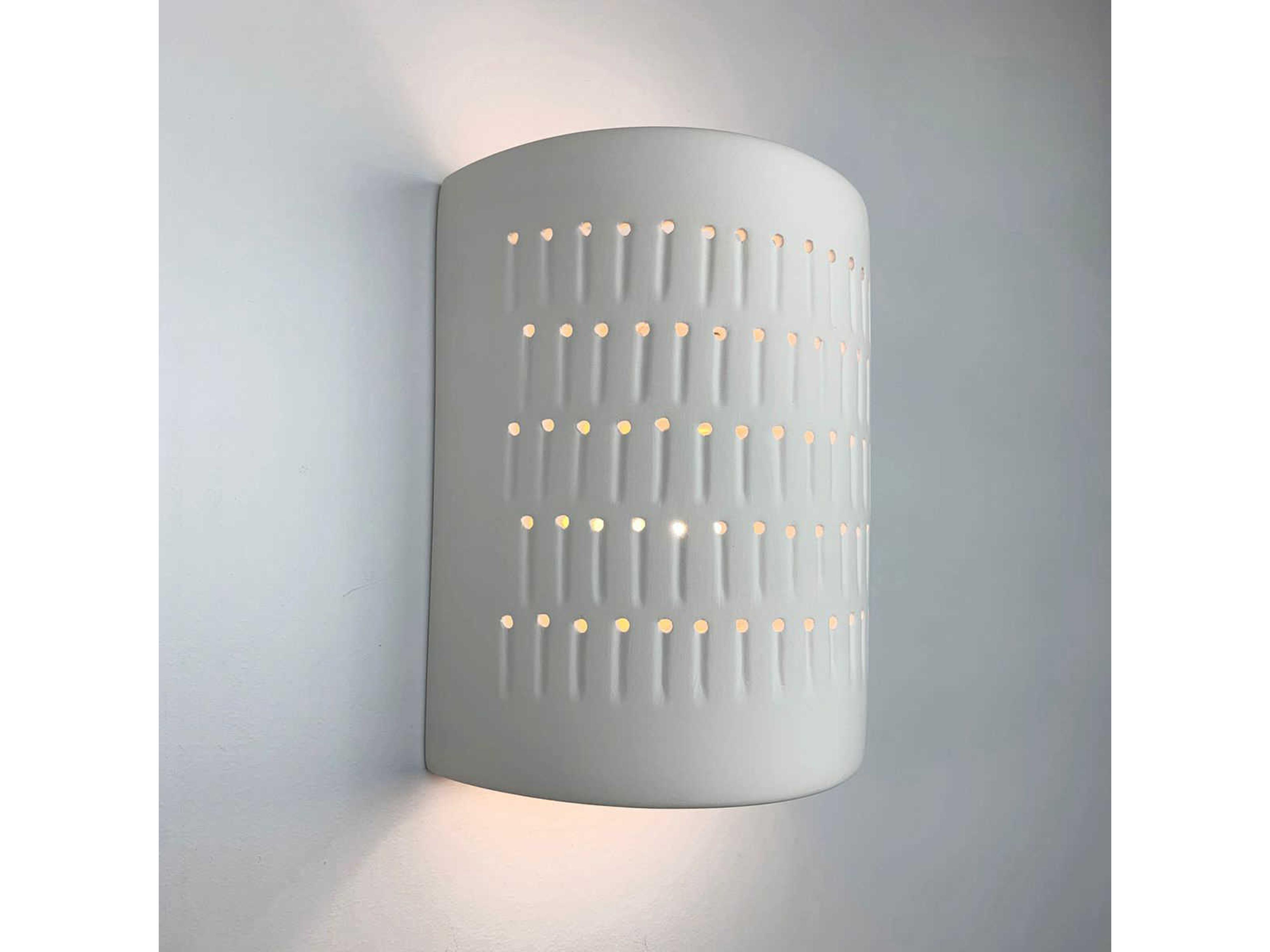 A19 Samos 1-Light White Wall Sconce