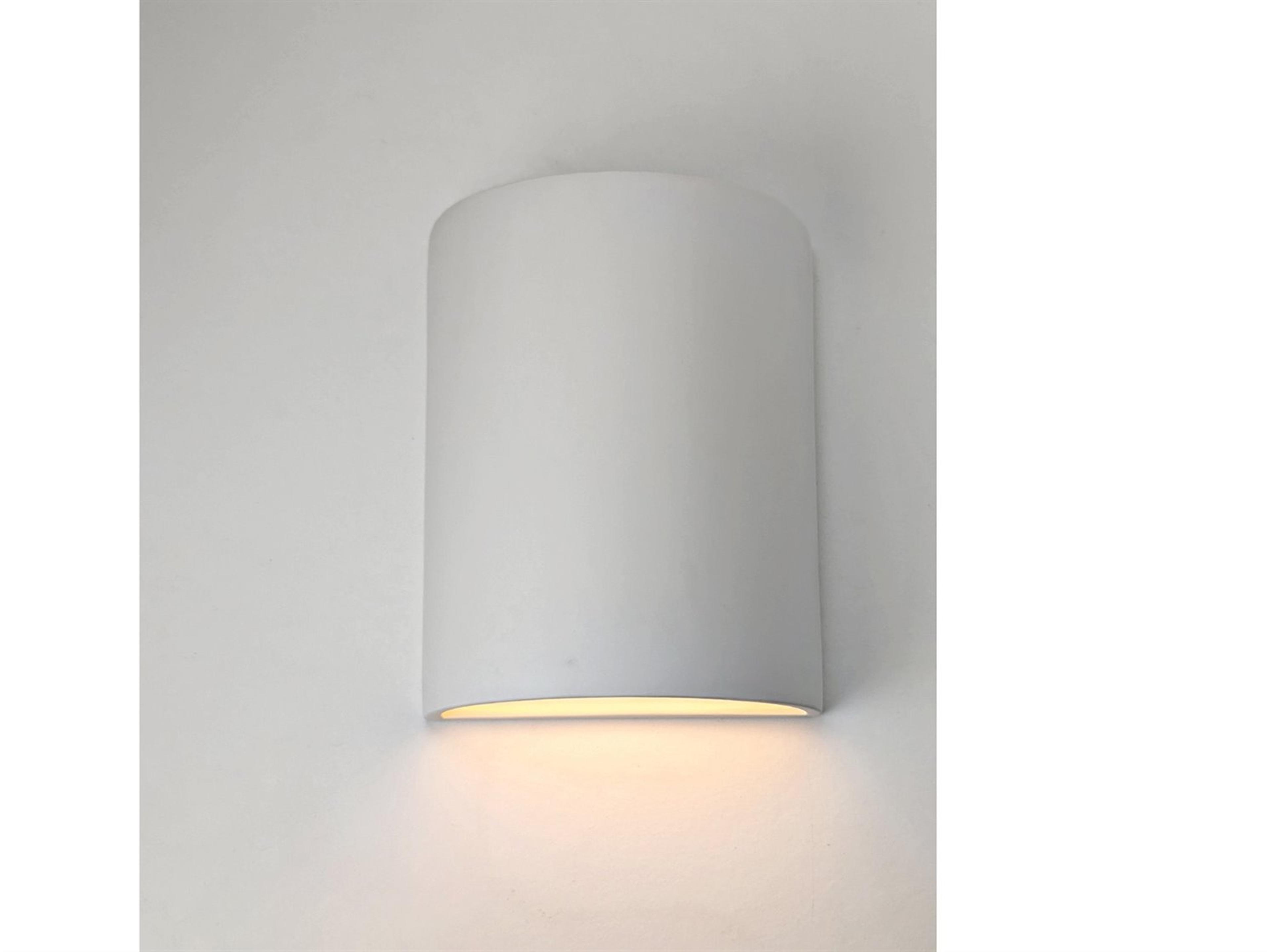 A19 Leros 1-Light White Wall Sconce