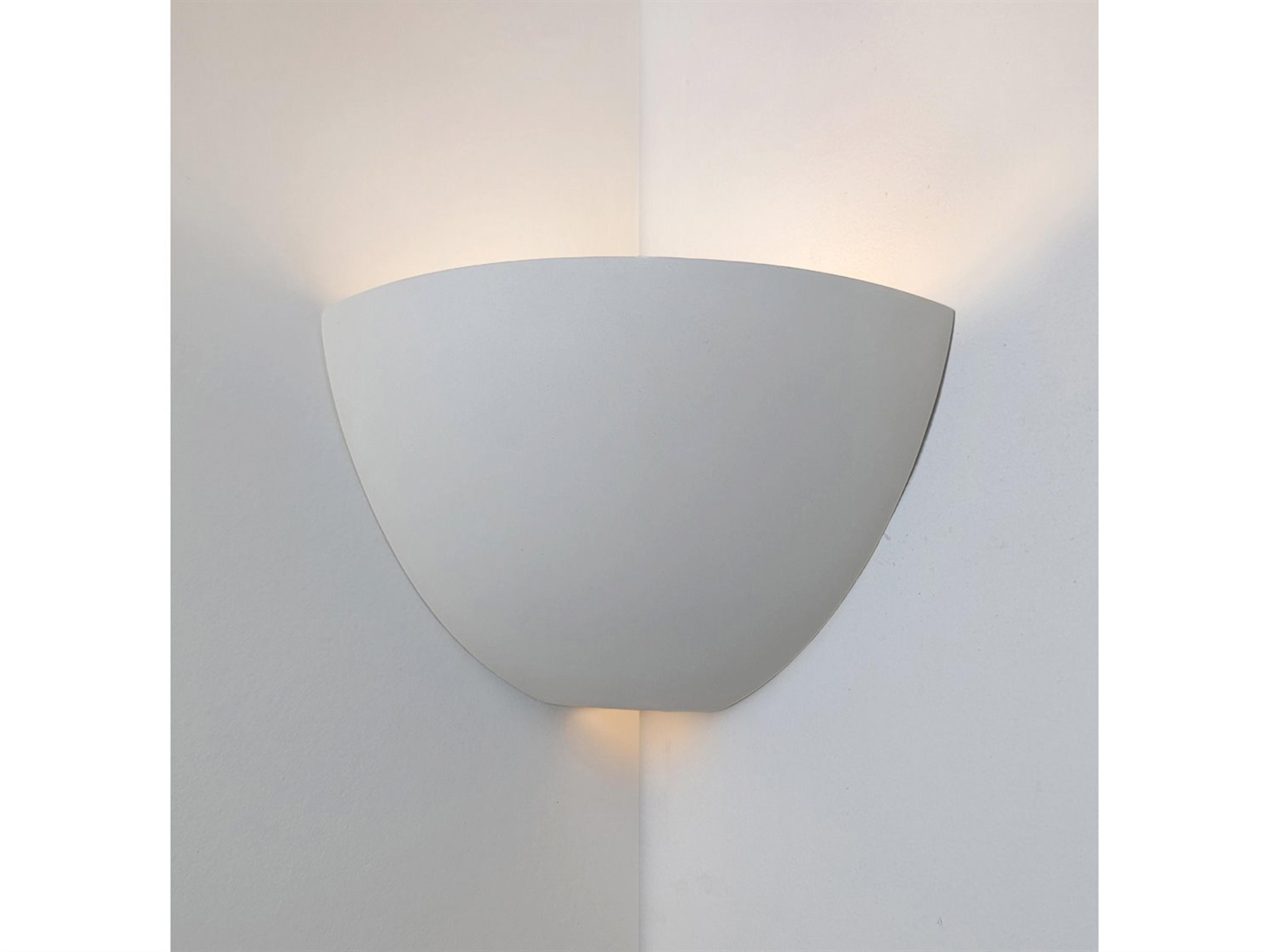 A19 Gran Aegina 1-Light White Corner Wall Sconce