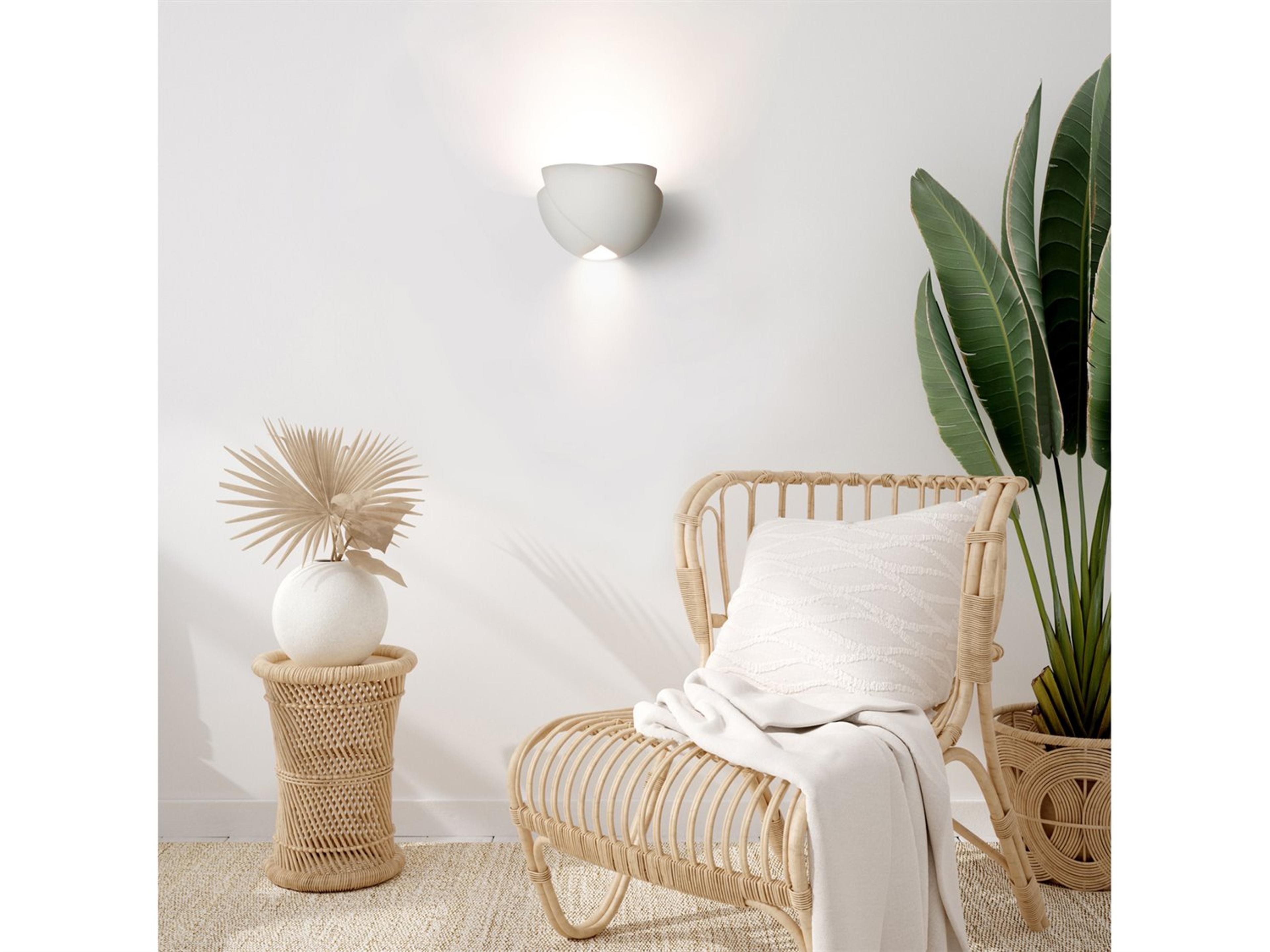 A19 Ceylon 1-Light White Wall Sconce