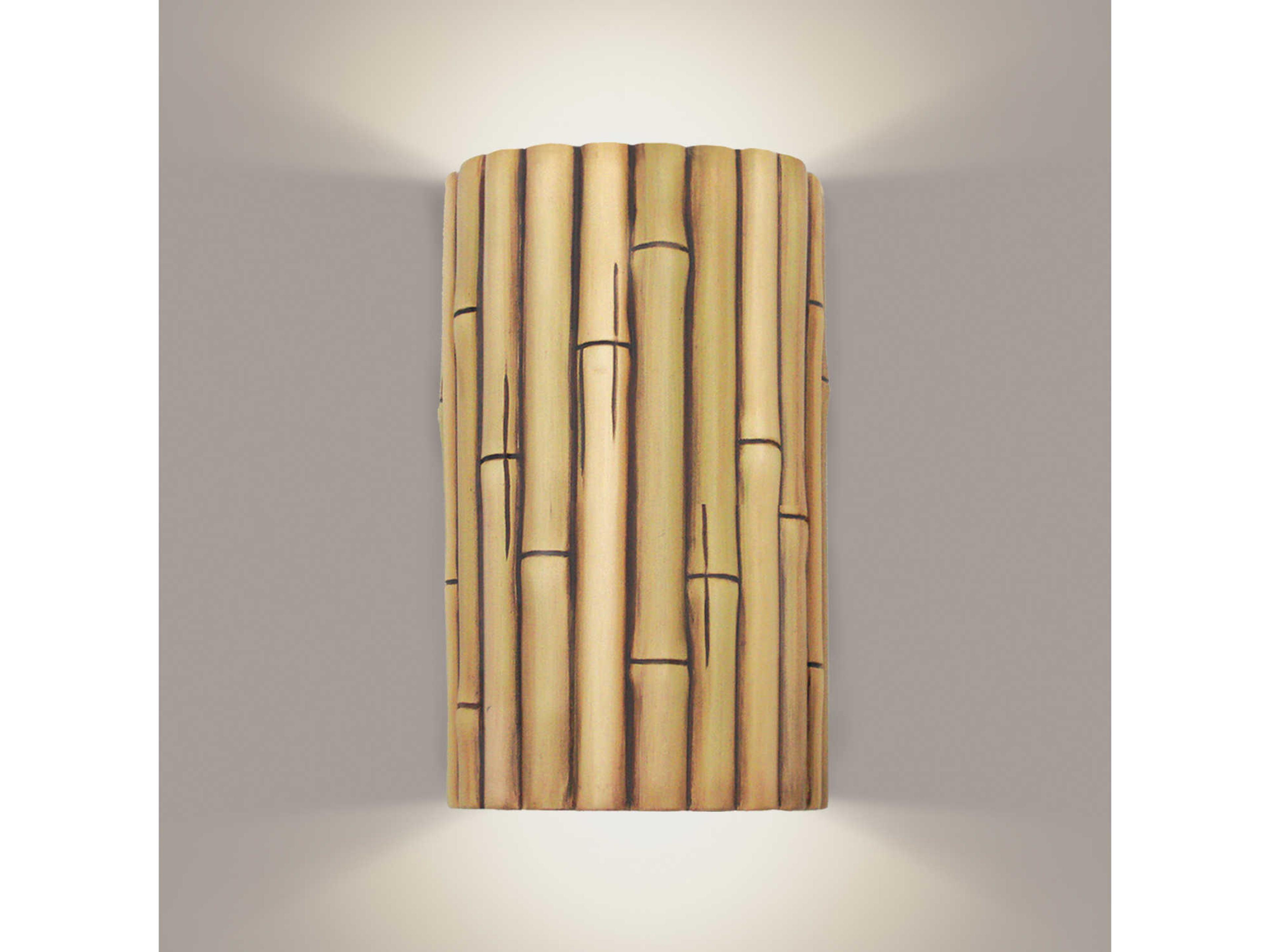 A19 Bamboo 1-Light Natural Brown Wall Sconce