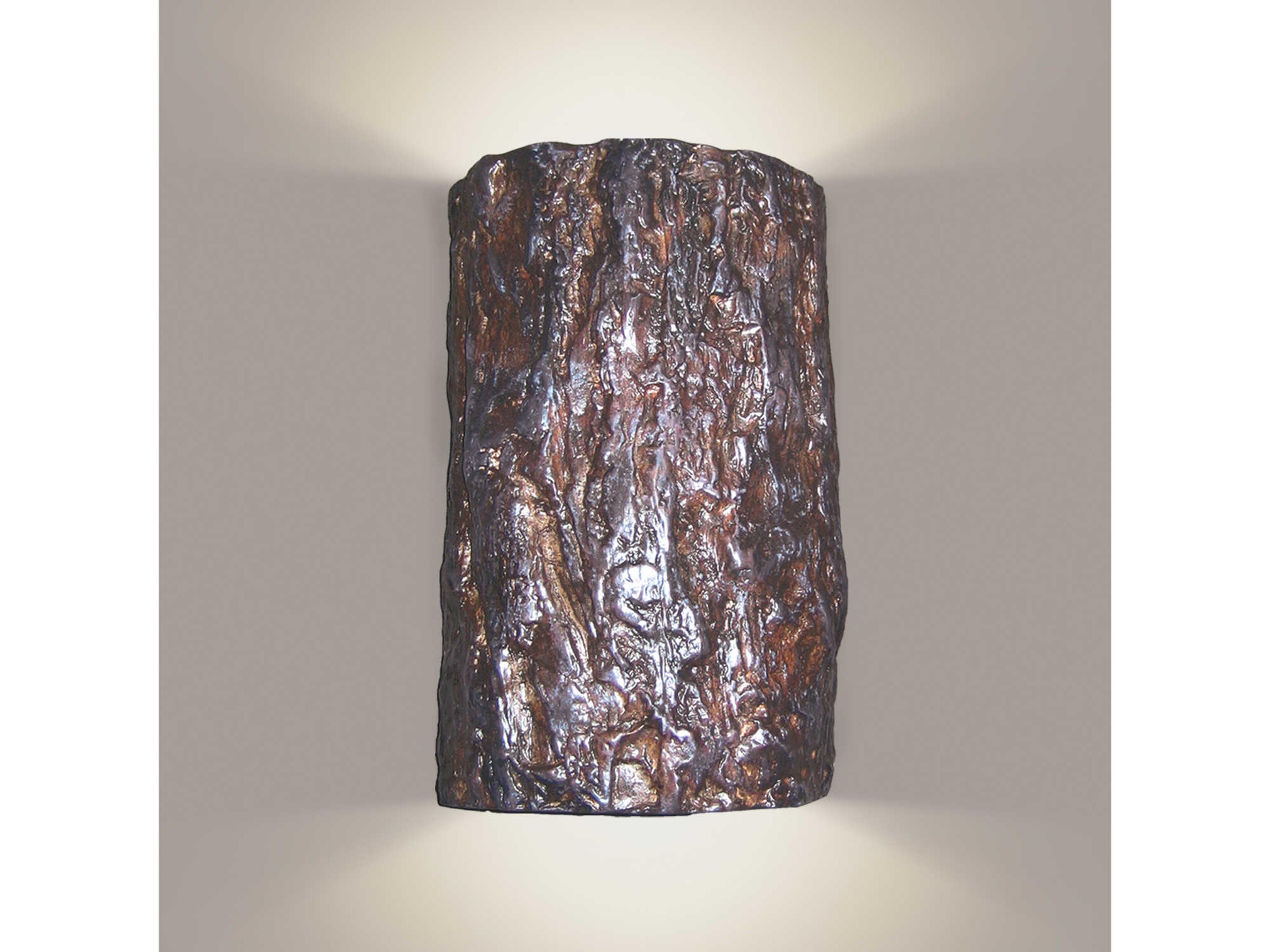 A19 Bark 1-Light Bark Brown Wall Sconce