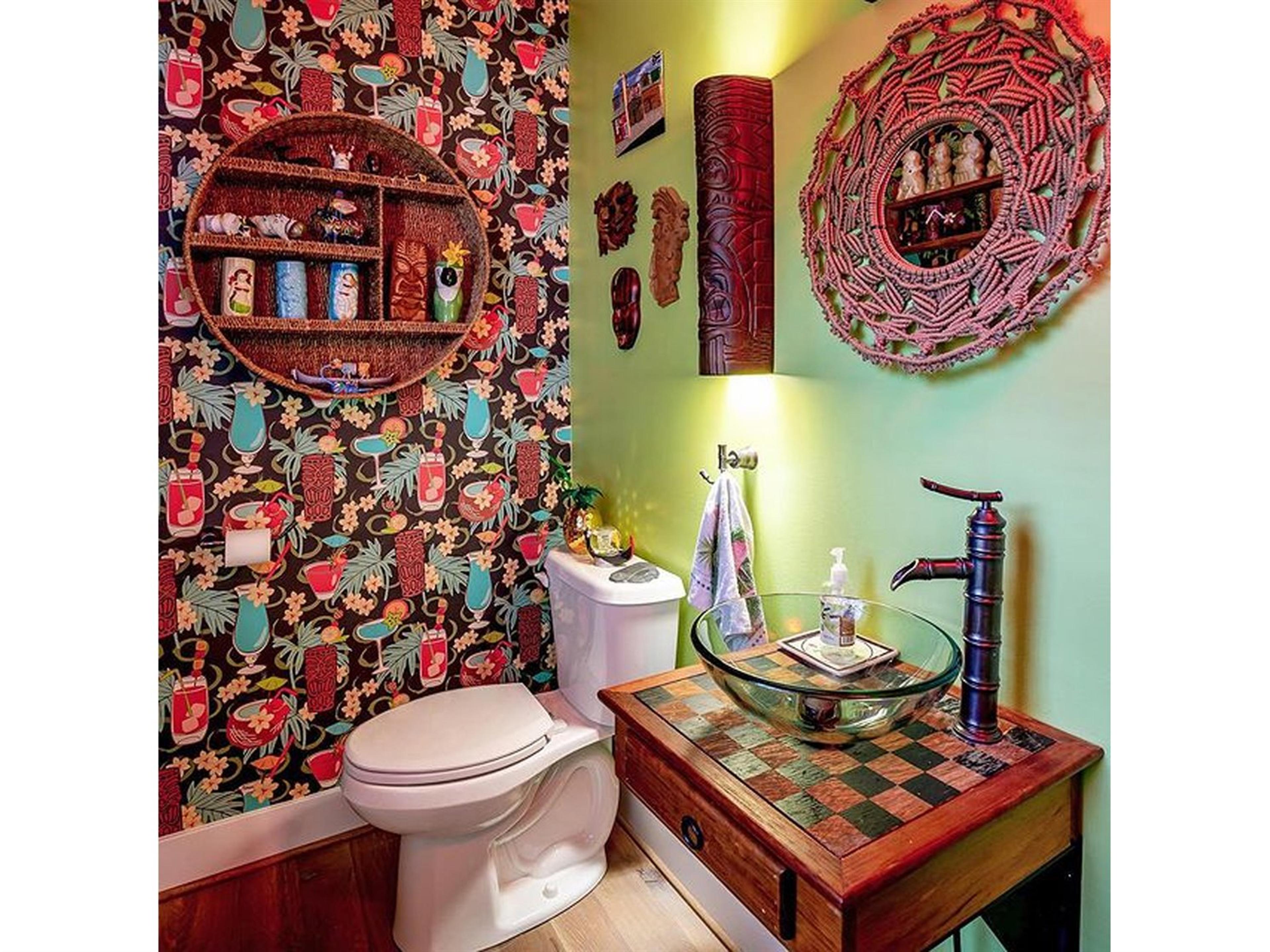 A19 Tiki Dark Teak Brown Wall Sconce