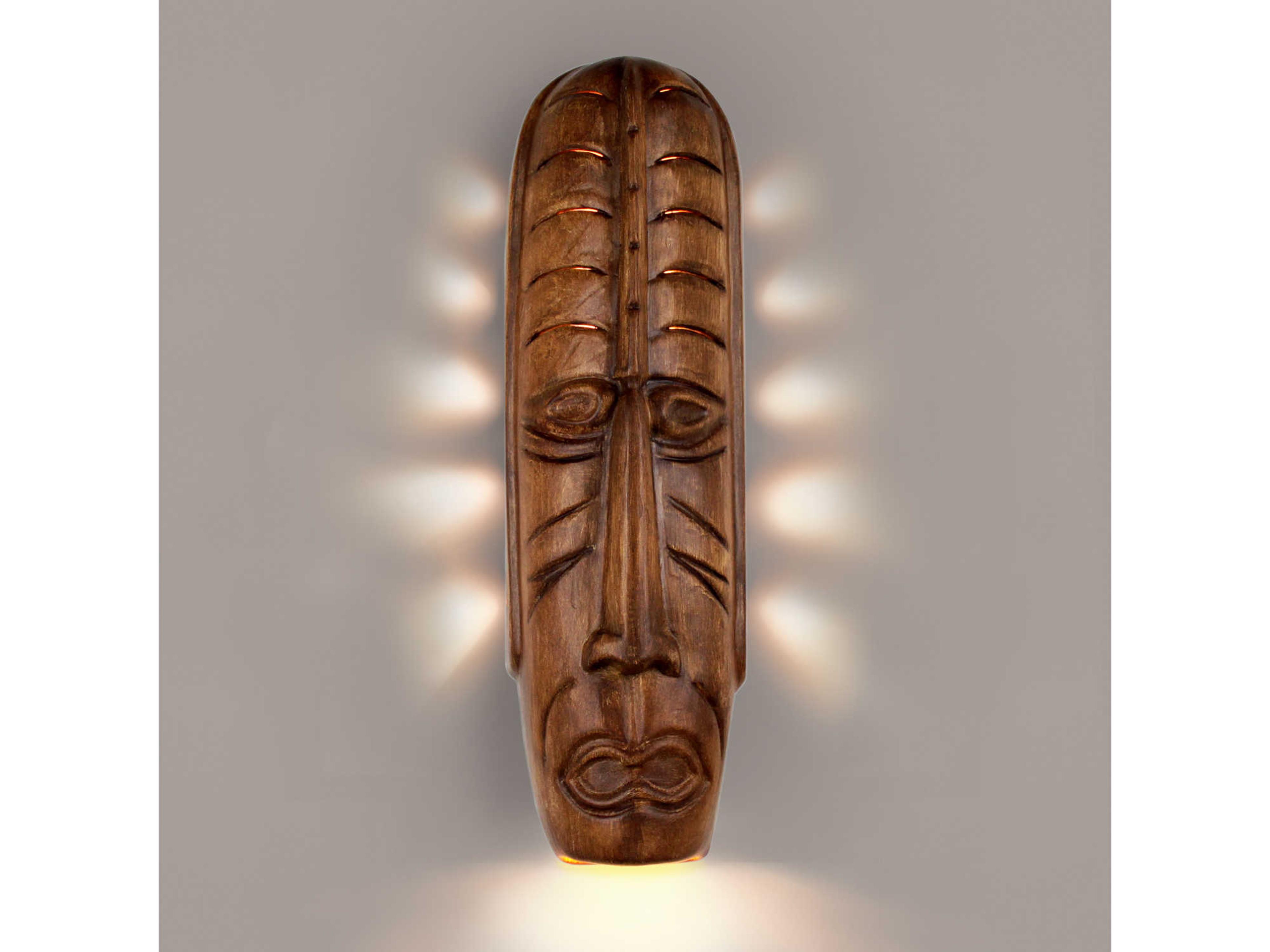 A19 Tribal 1-Light Amber Palm Brown Wall Sconce