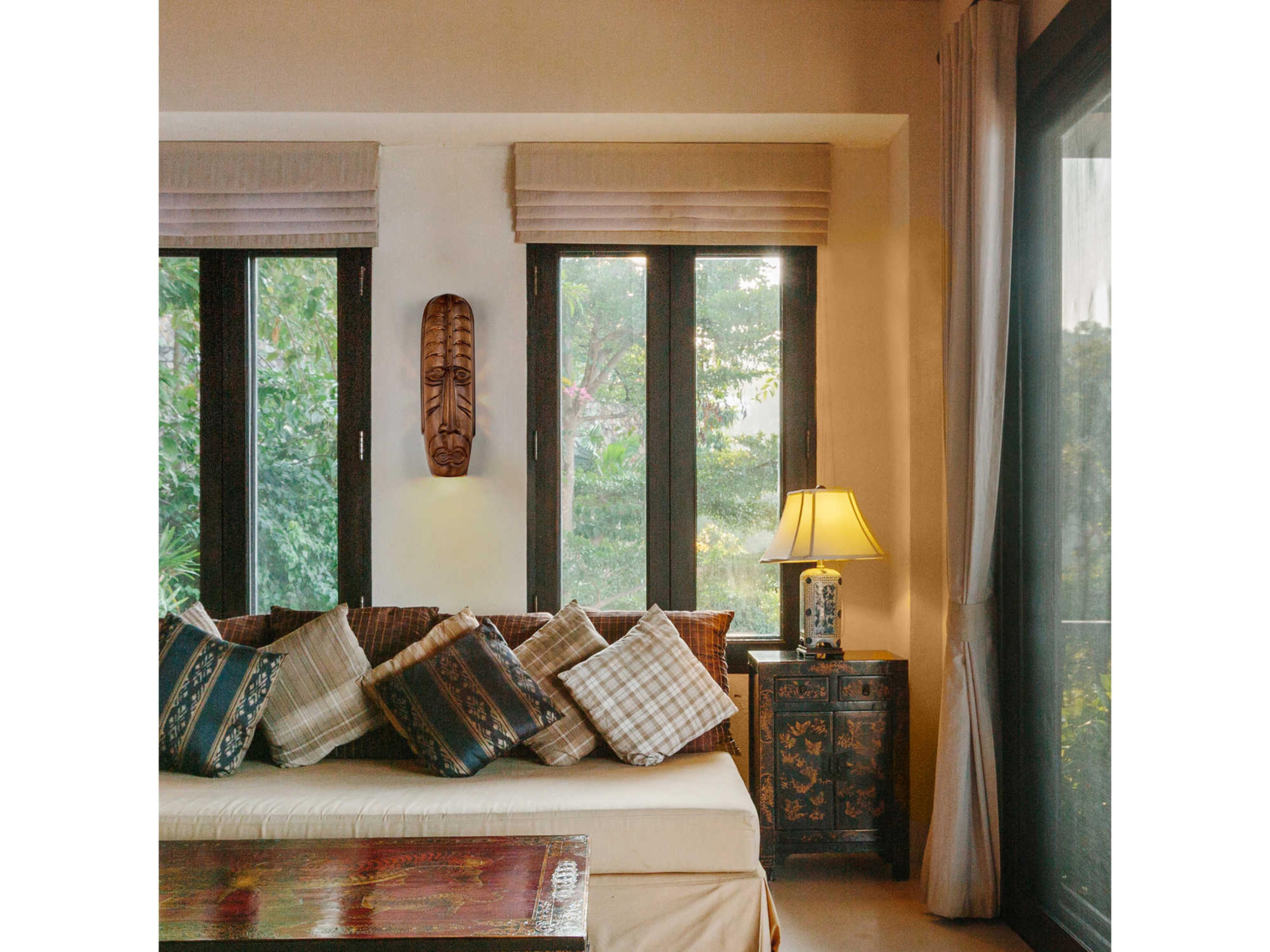 A19 Tribal 1-Light Amber Palm Brown Wall Sconce