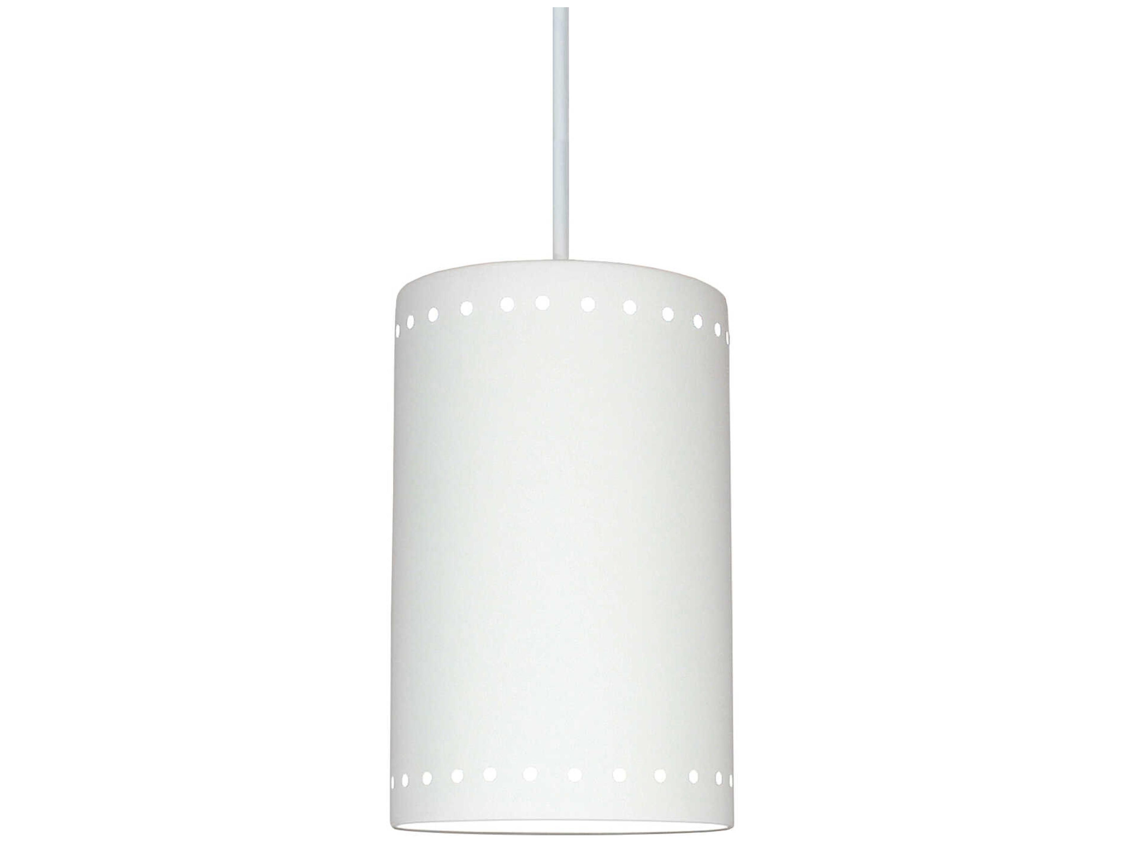 A19 Delos 1-Light White Cylinder Mini Pendant