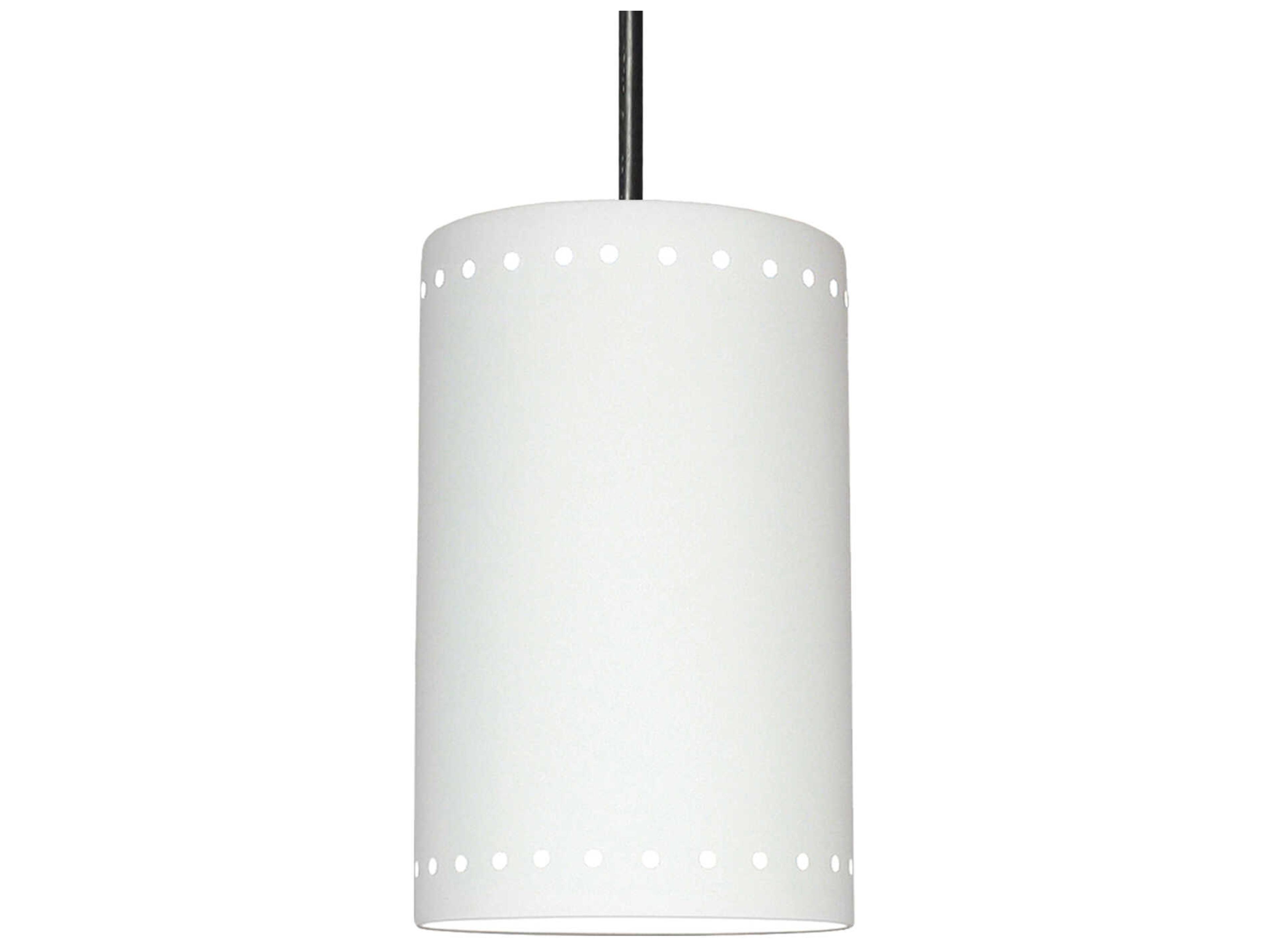 Gran Delos 1-Light White Cylinder Mini Pendant