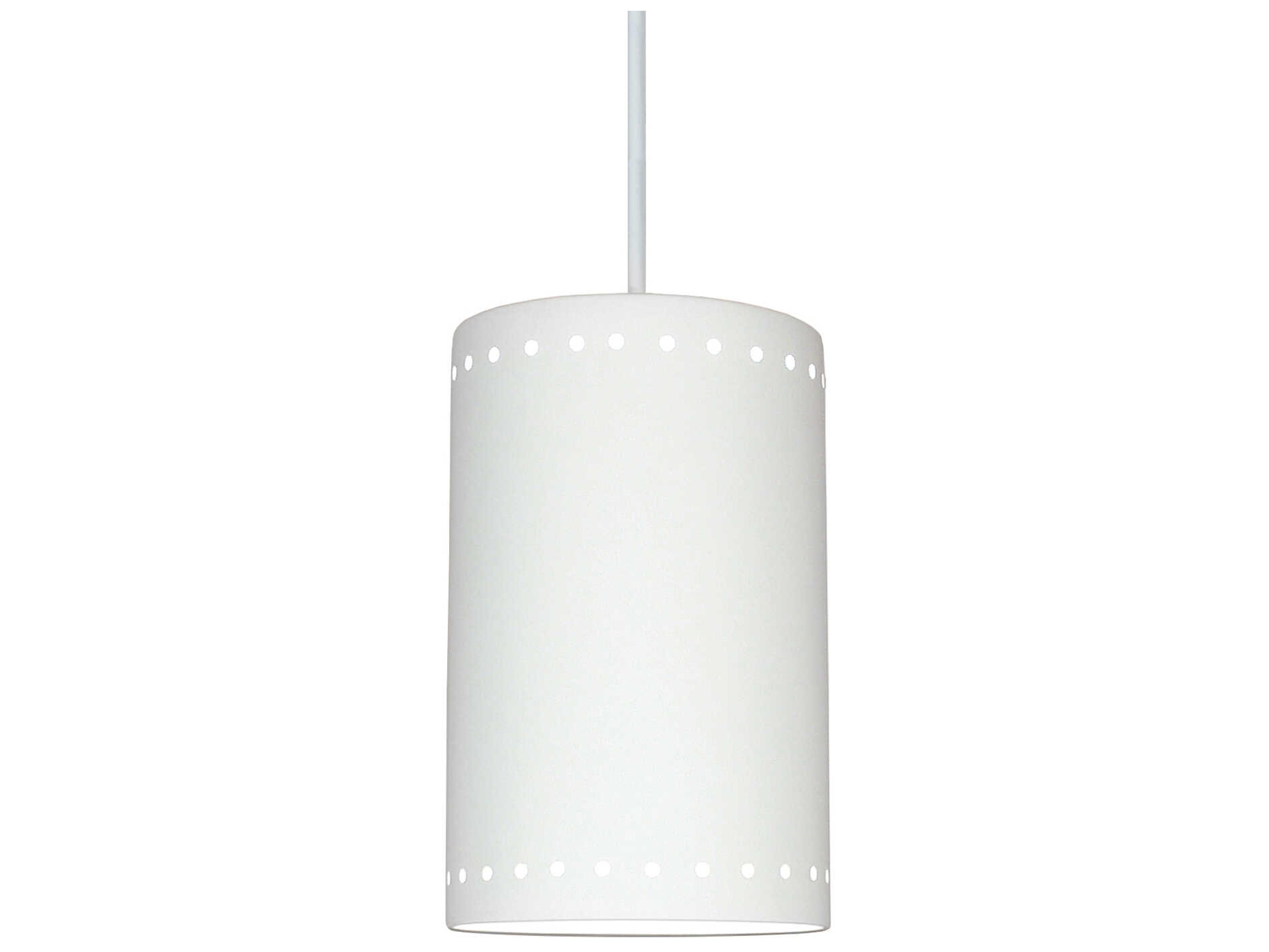 A19 Gran Delos 1-Light White Cylinder Mini Pendant