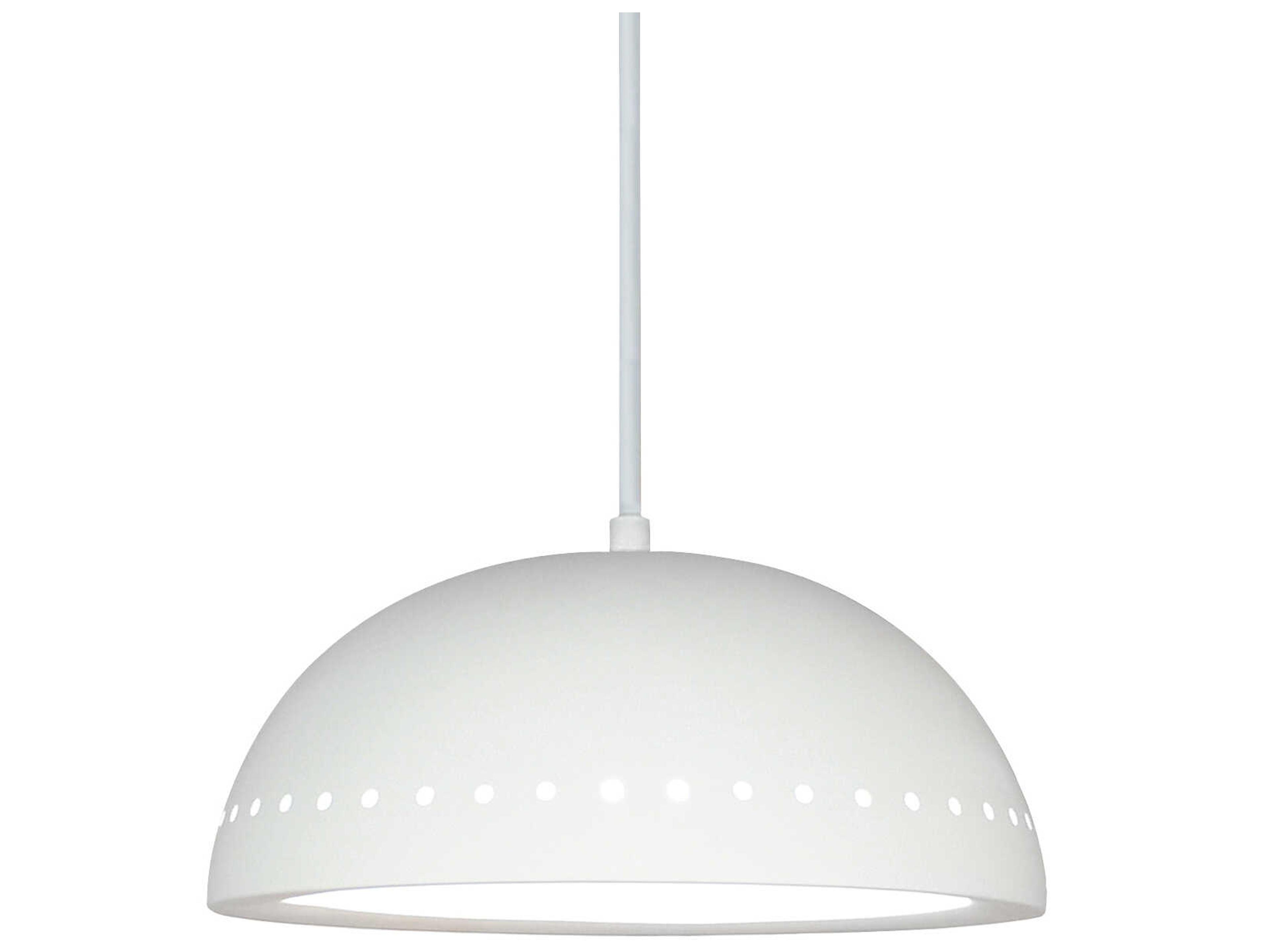 A19 Cyprus 1-Light White Dome Mini Pendant