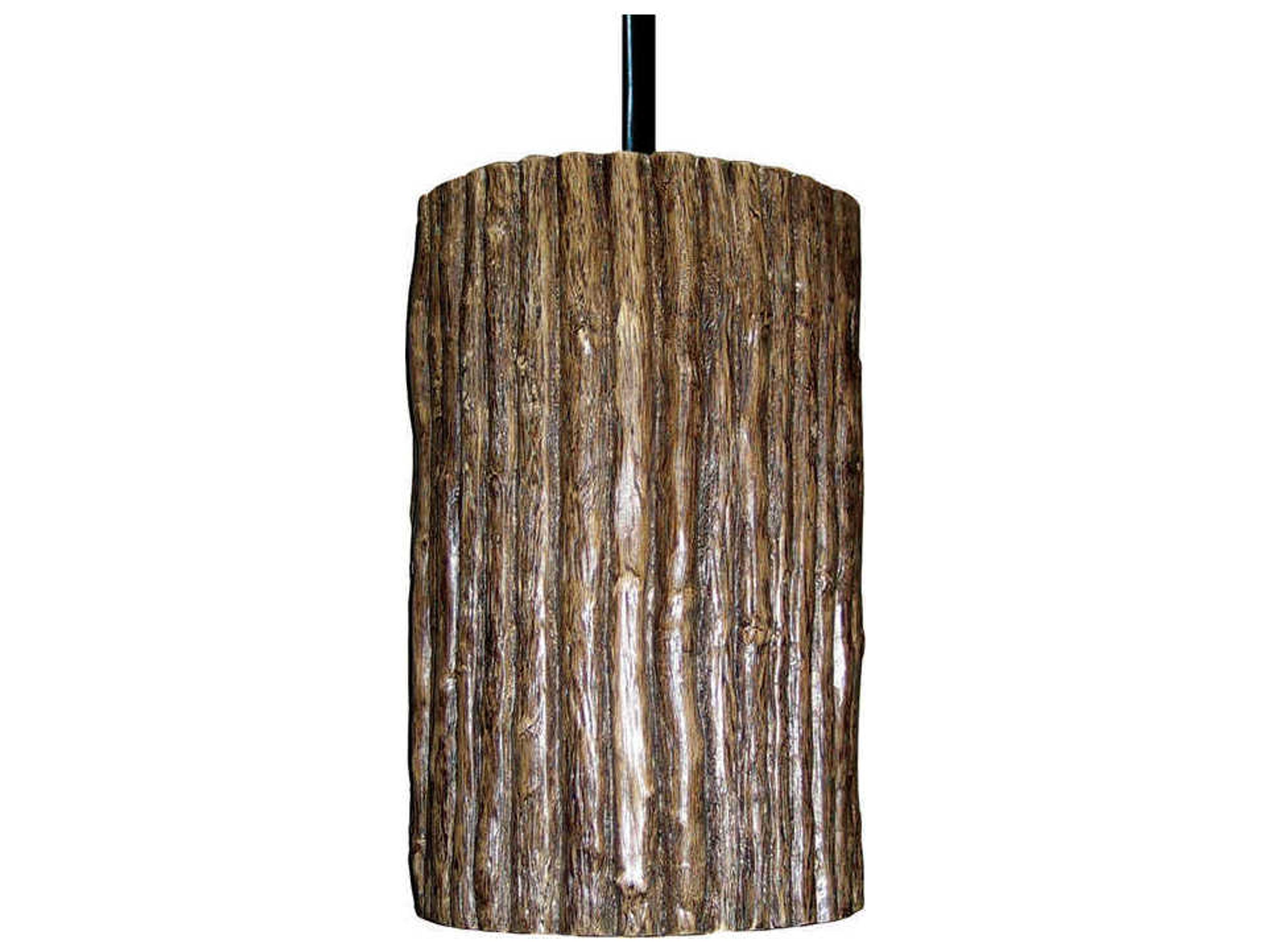 Twigs 1-Light Twig Brown Cylinder Mini Pendant