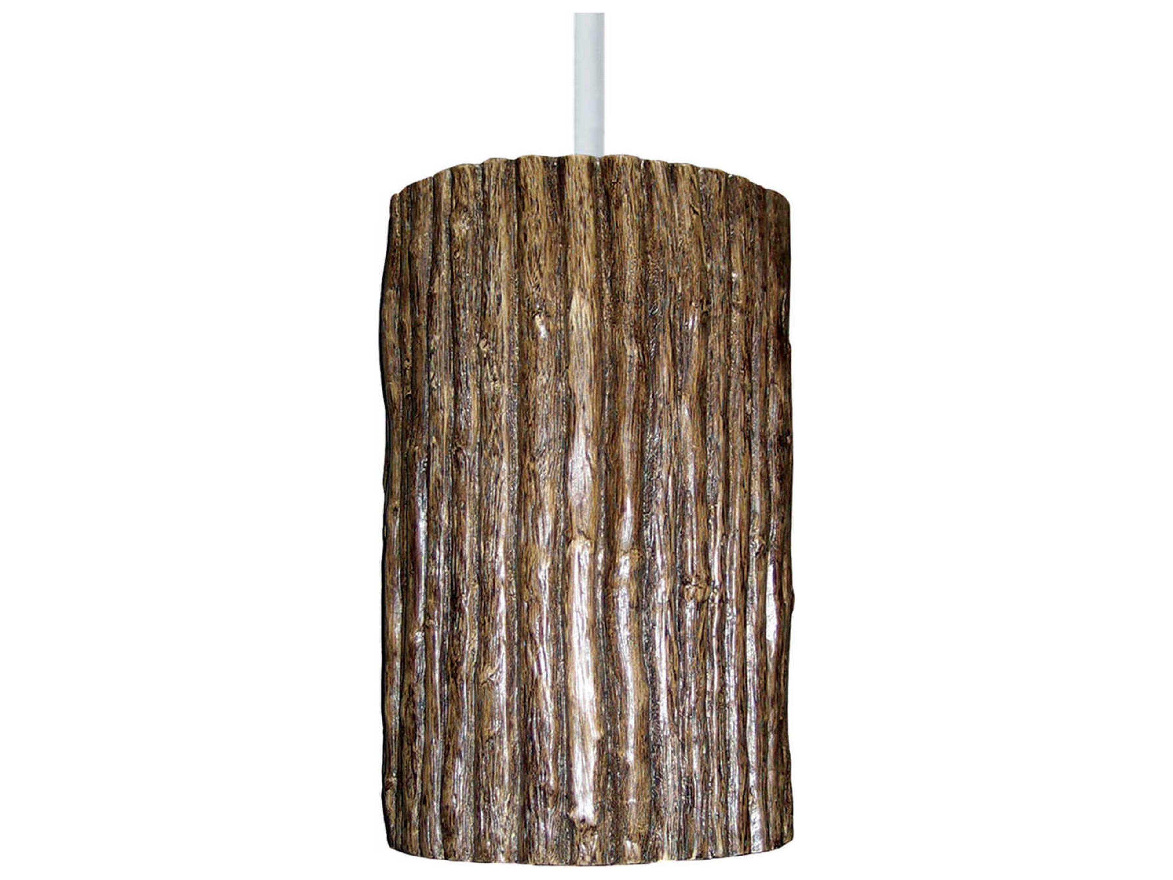 A19 Twigs 1-Light Twig Brown Cylinder Mini Pendant