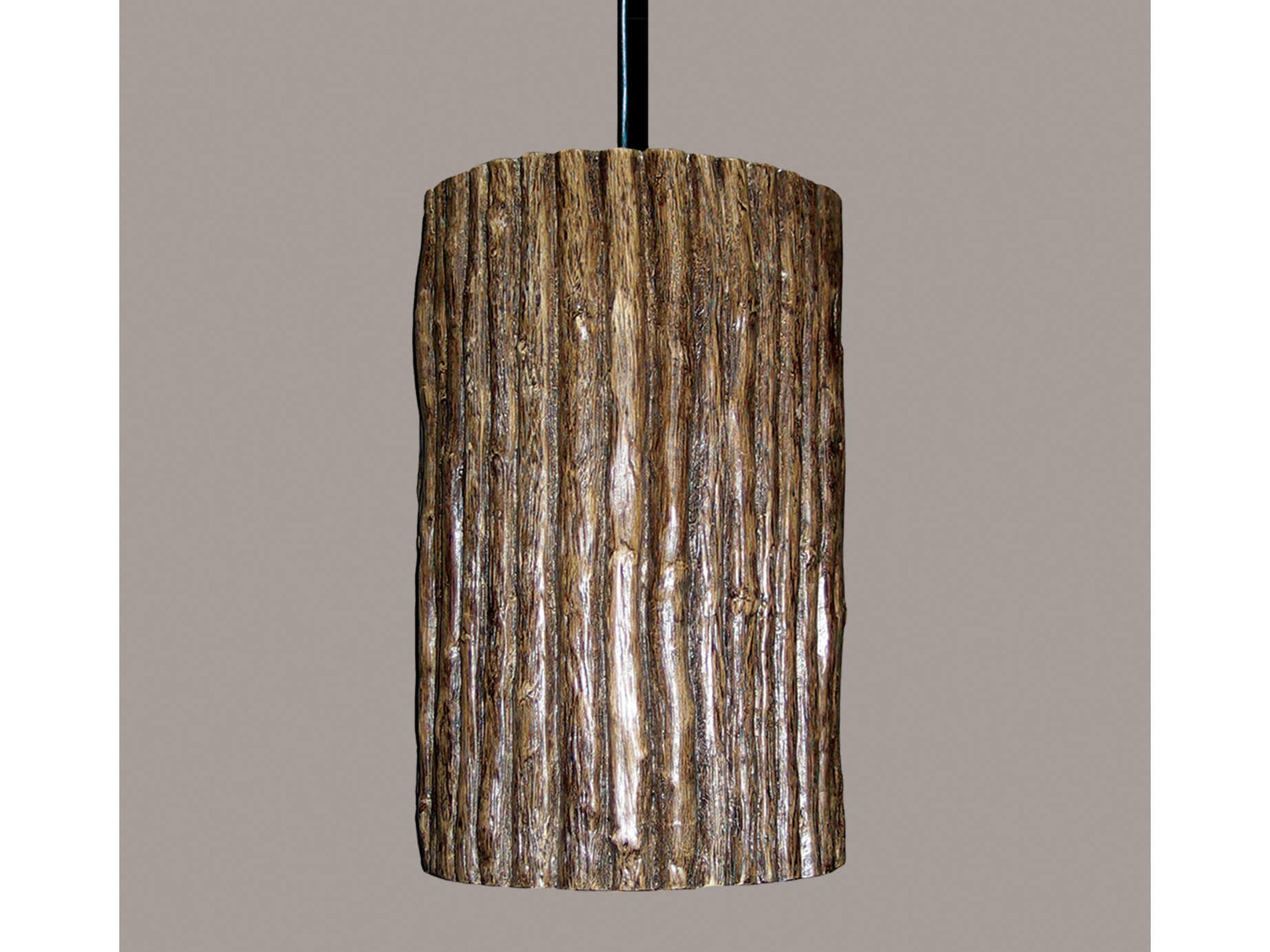 A19 Twigs 1-Light Twig Brown Cylinder Mini Pendant