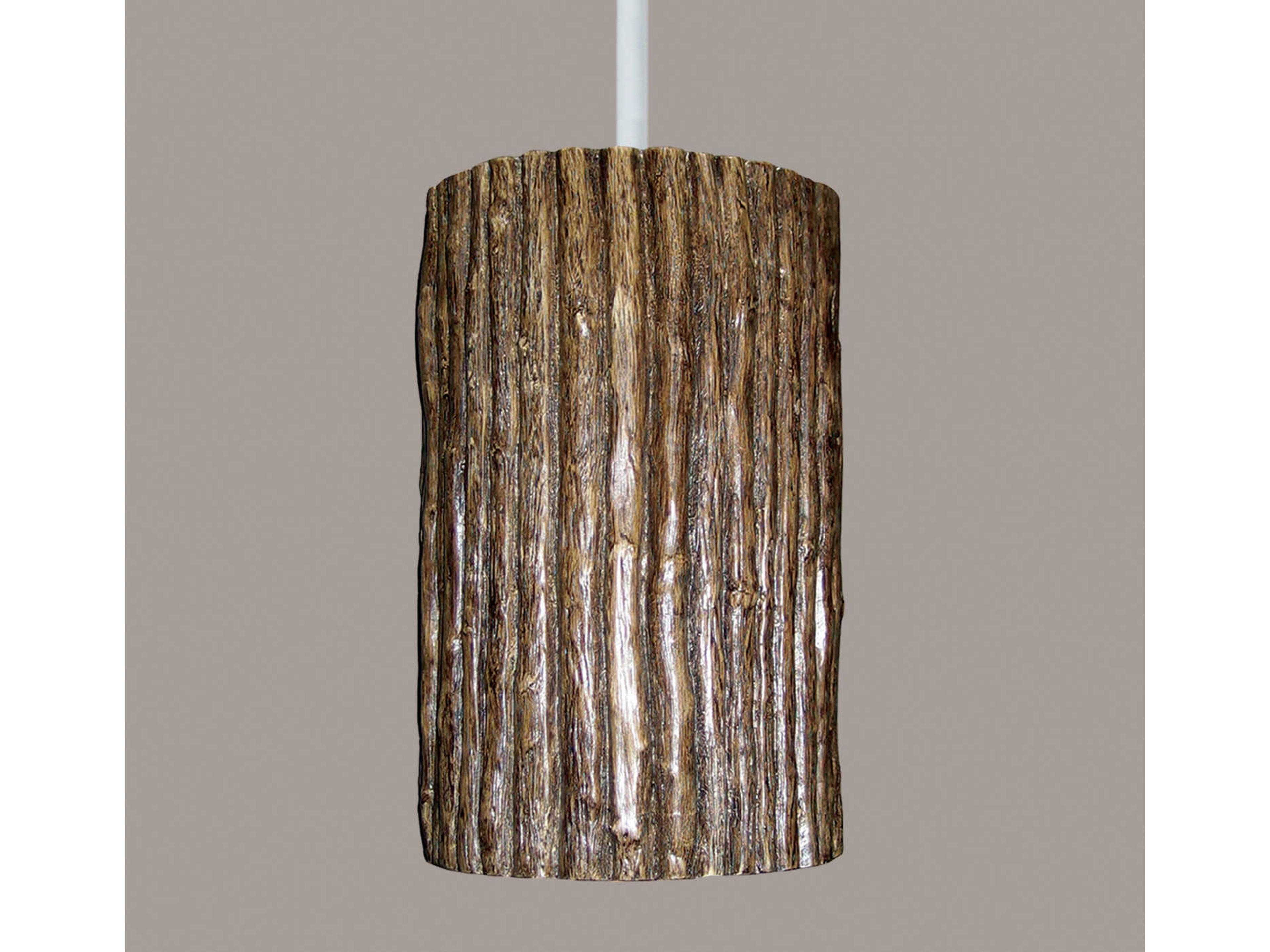 A19 Twigs 1-Light Twig Brown Cylinder Mini Pendant