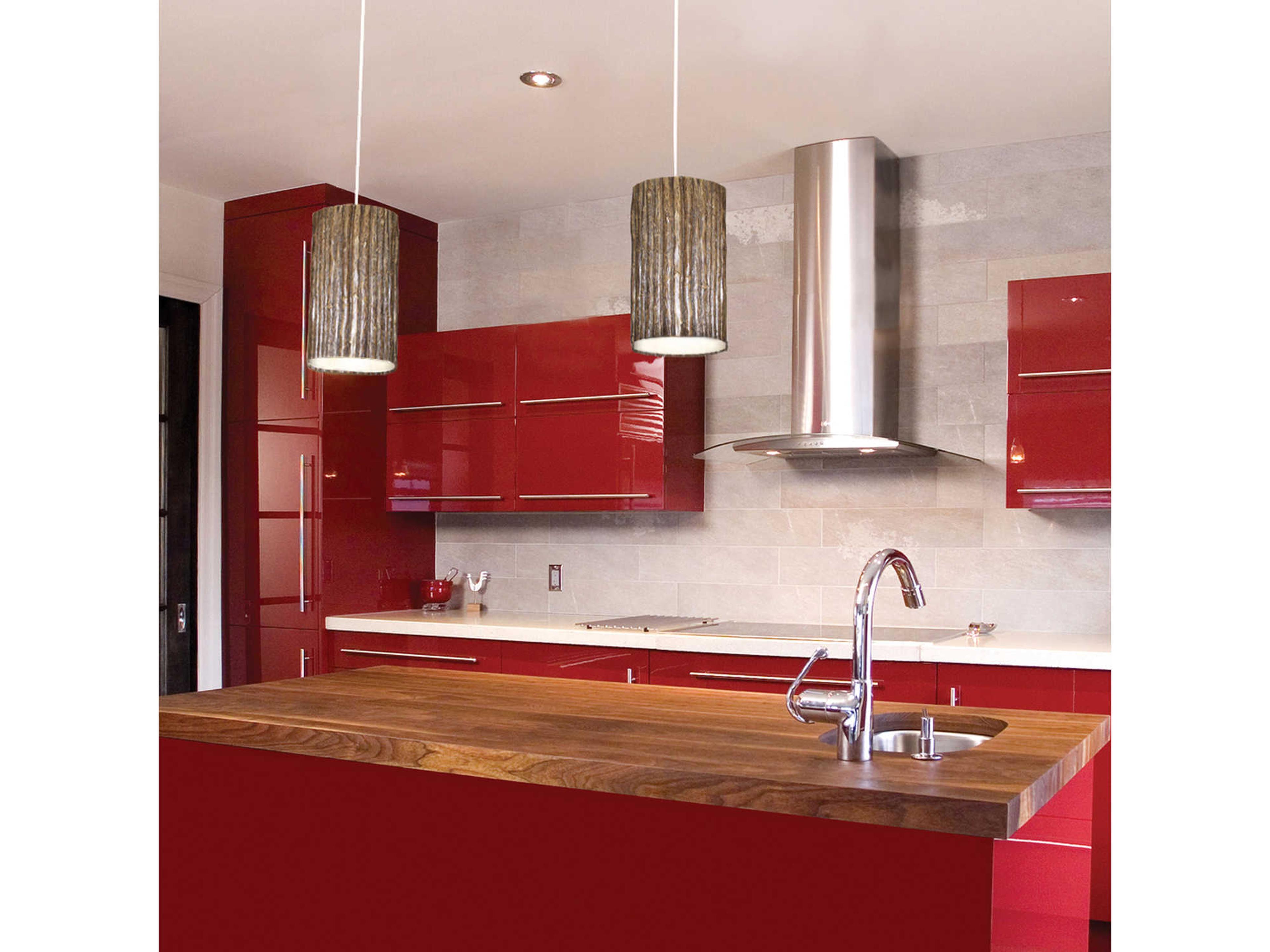 A19 Twigs 1-Light Twig Brown Cylinder Mini Pendant