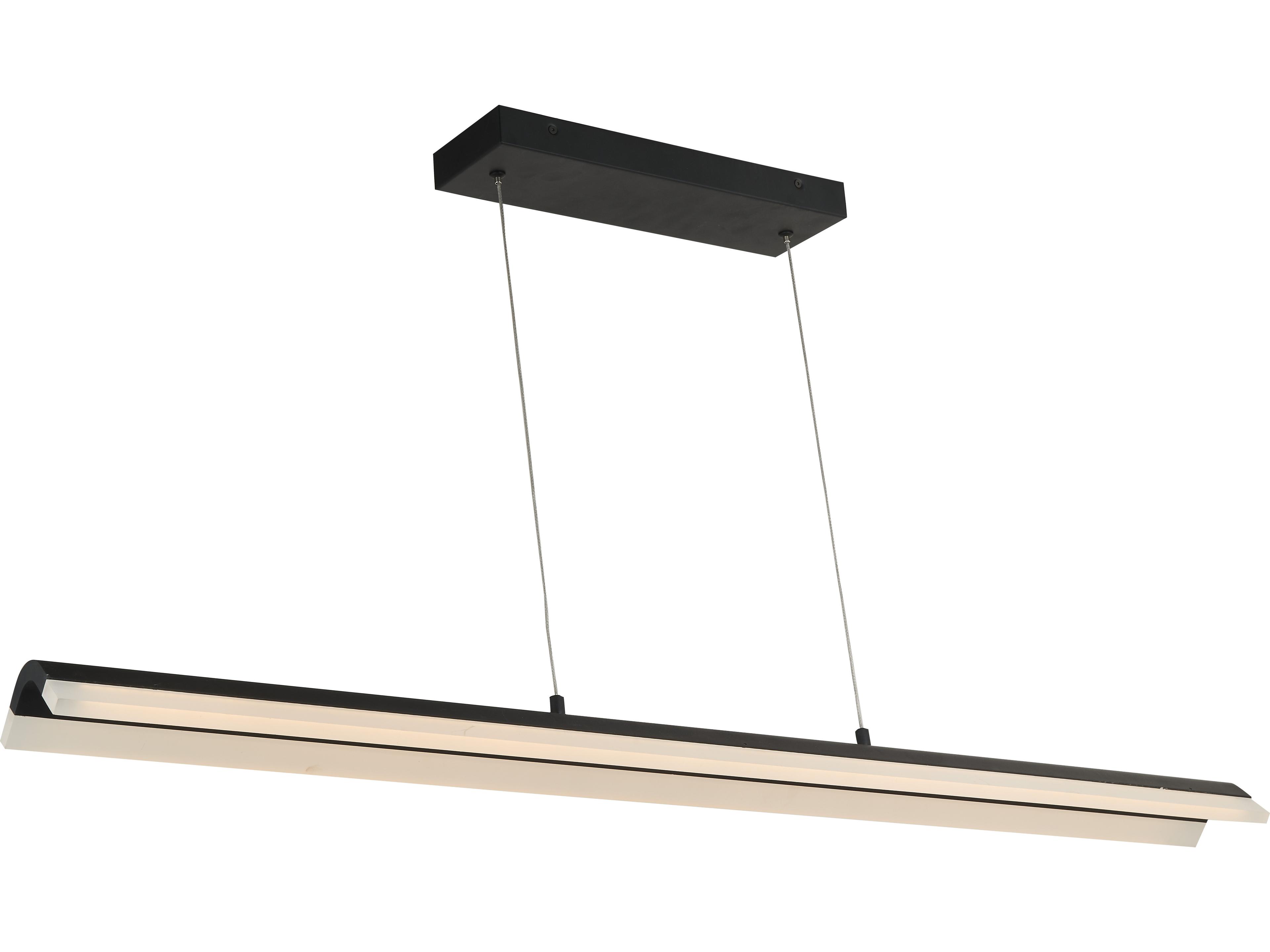 Abra Eros 2-Light Matte Black Linear Island Pendant