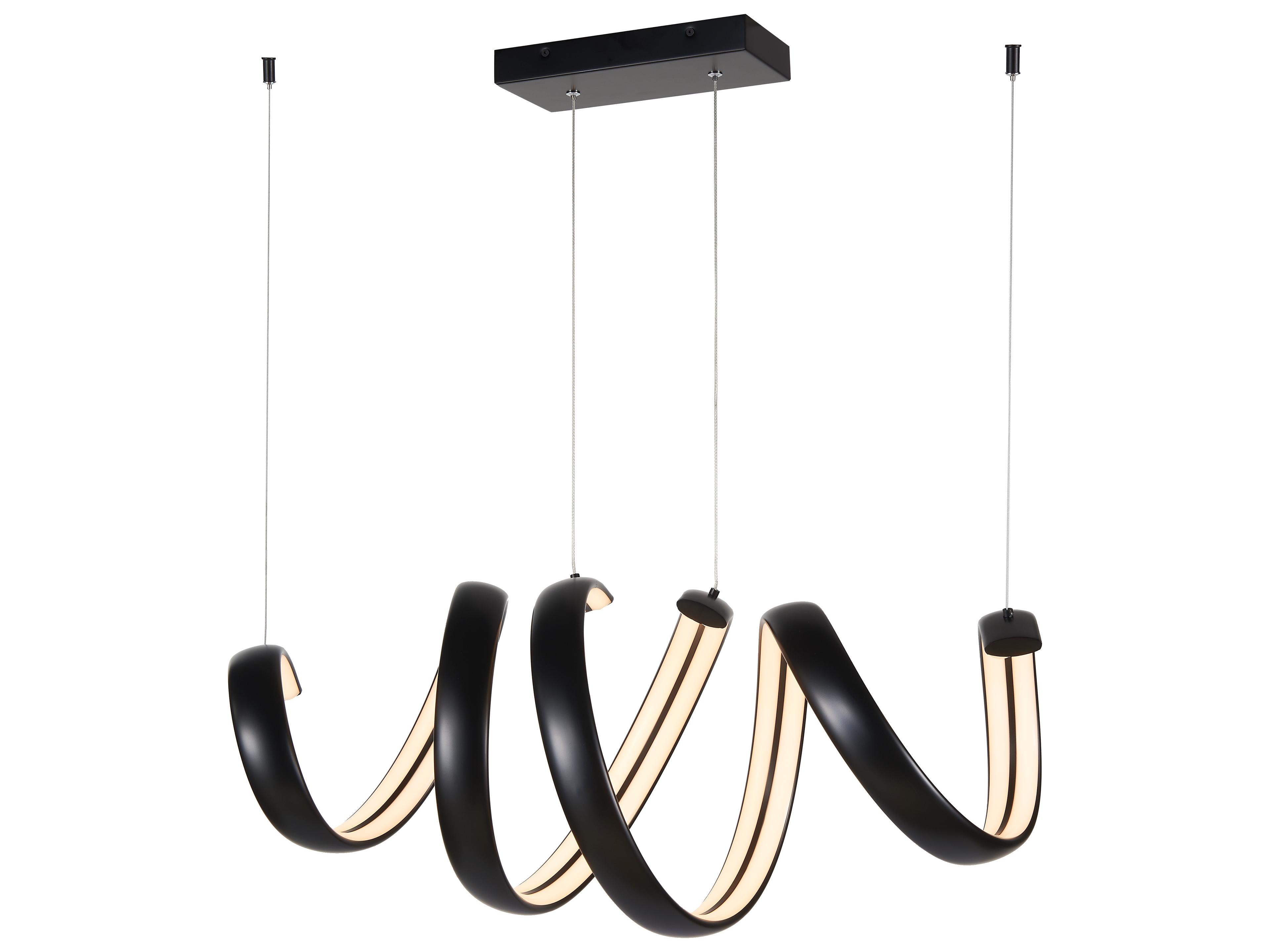 Abra Sling 2-Light Matte Black Island Pendant