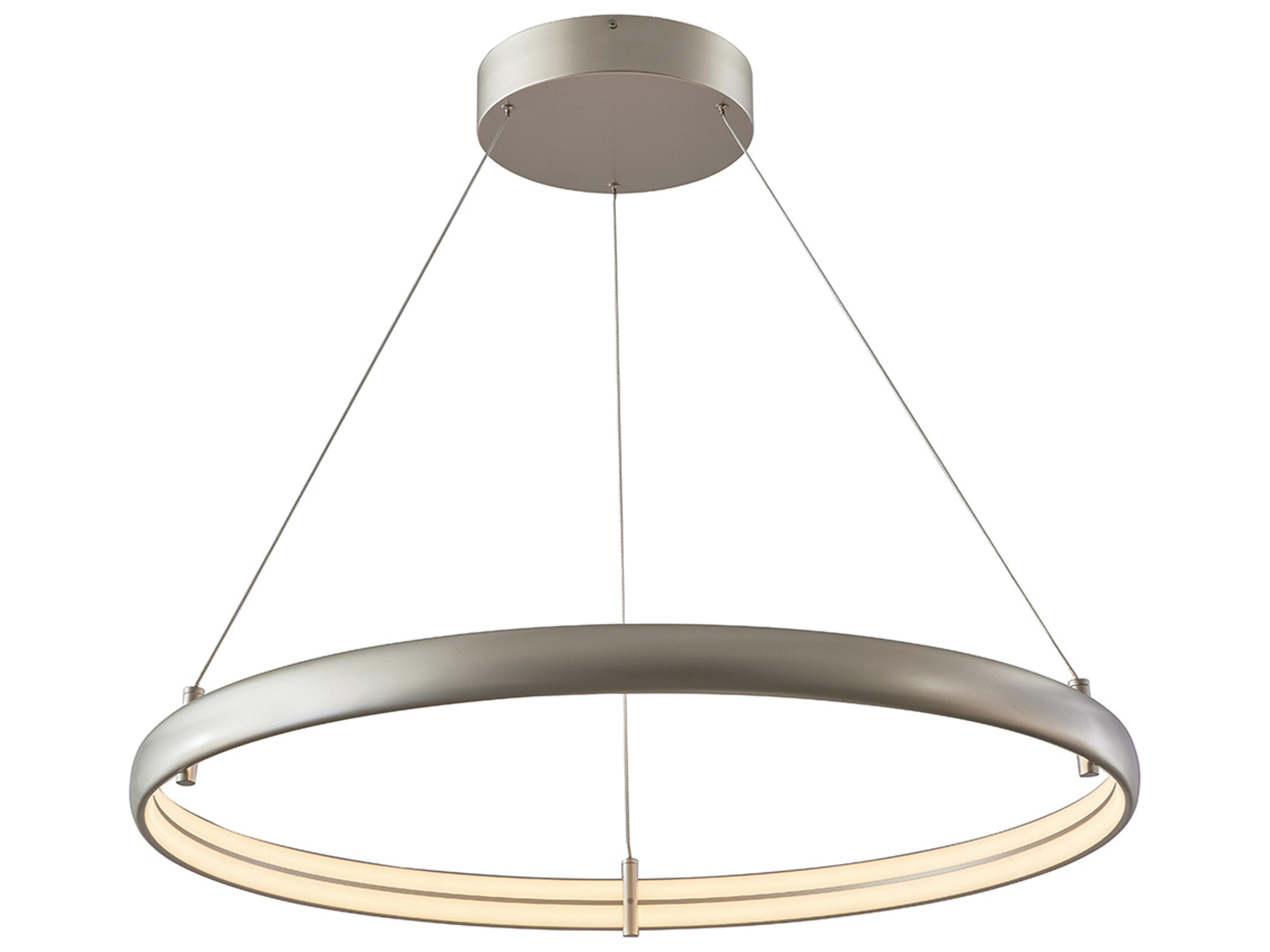 Sling Medium LED Ring Pendant in Titanium Silver