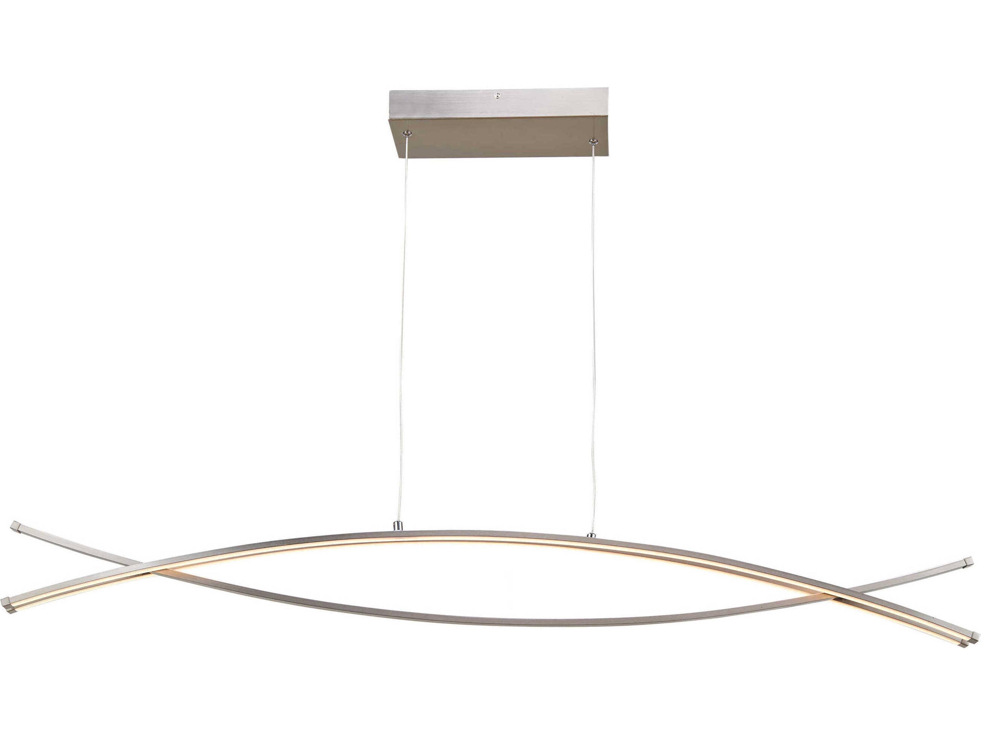 Abra Wishbone 3-Light Brushed Nickel Linear Island Pendant
