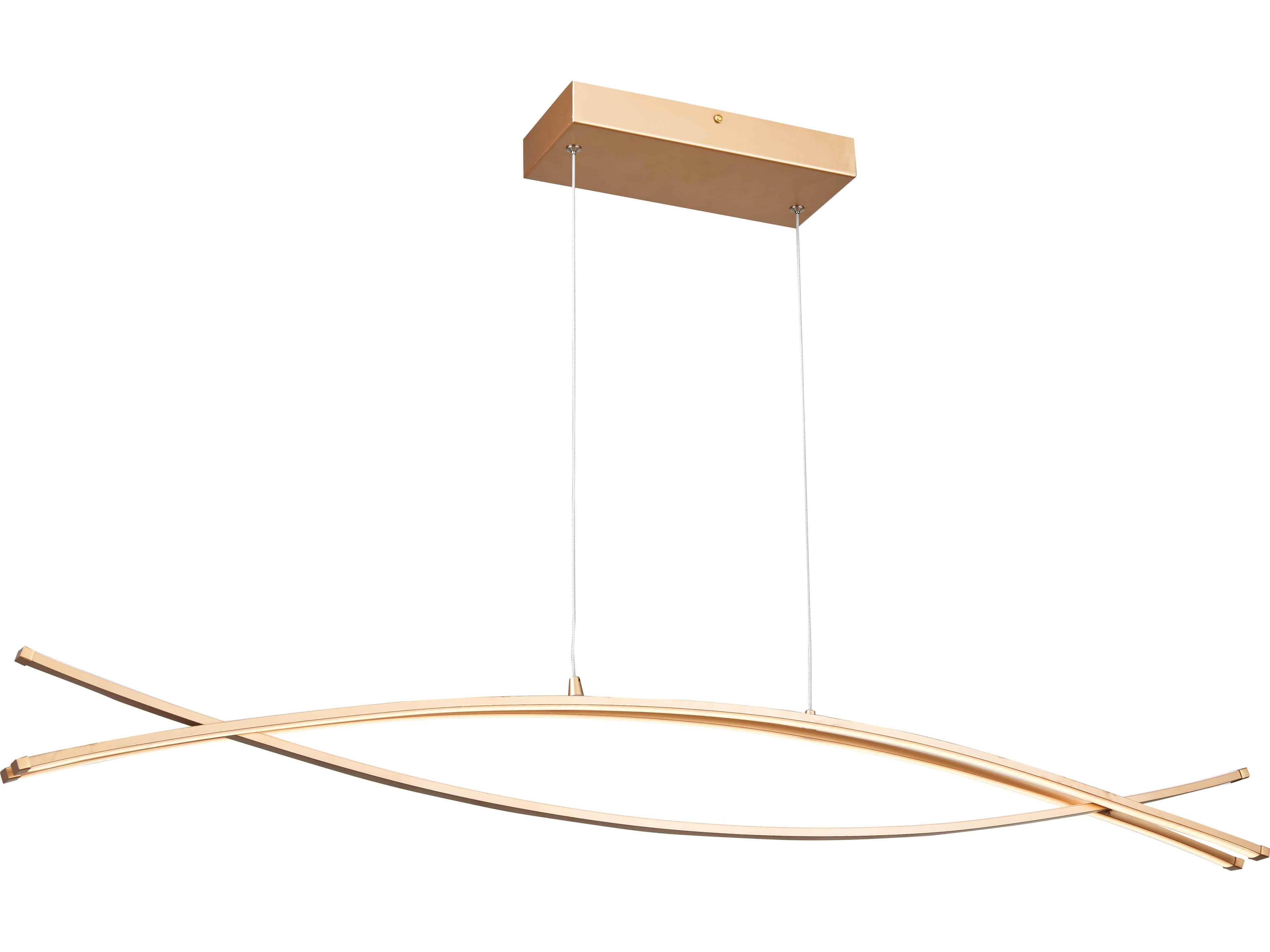 Abra Wishbone 3-Light Gold Linear Island Pendant