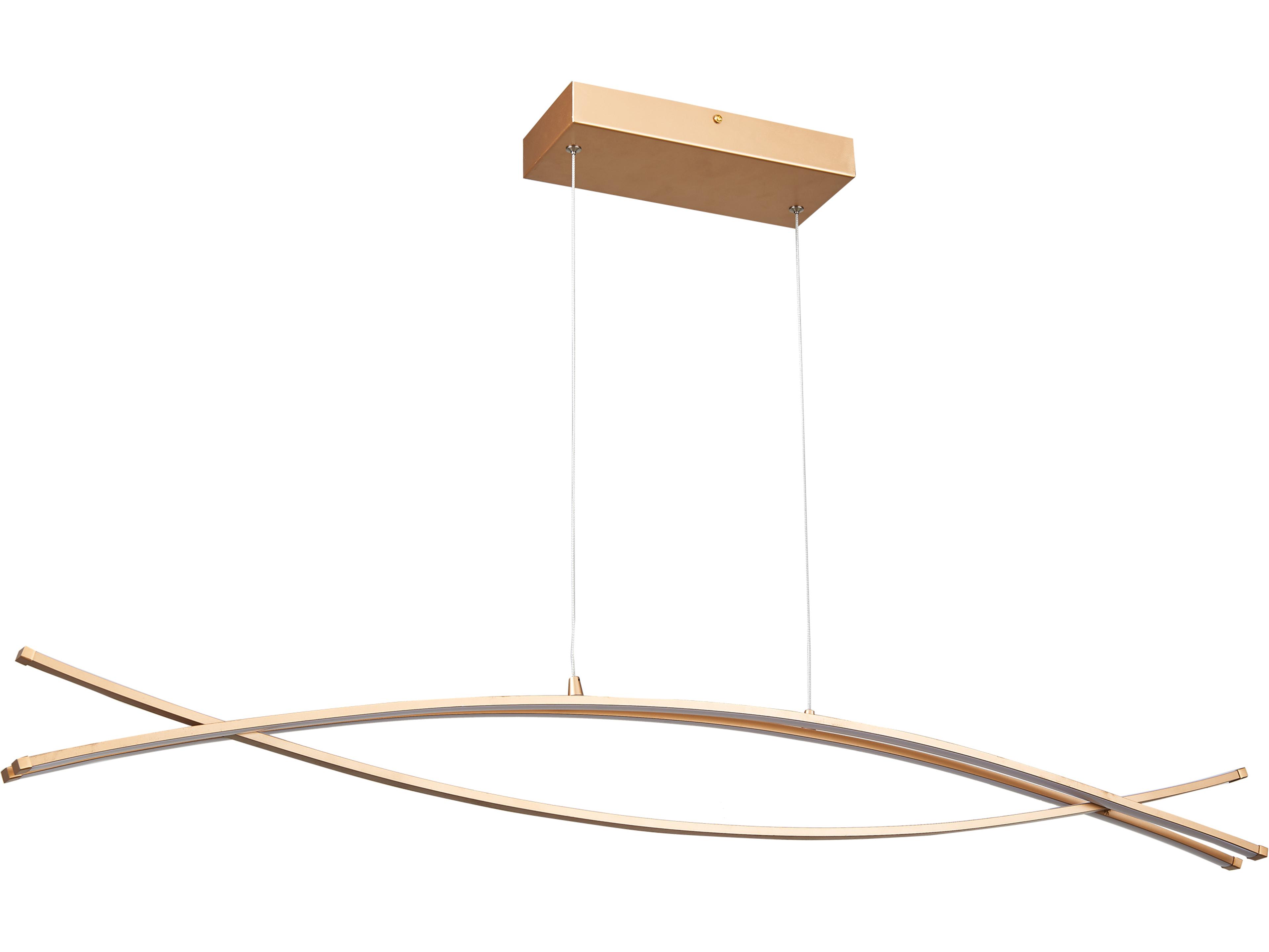 Abra Wishbone 3-Light Gold Linear Island Pendant