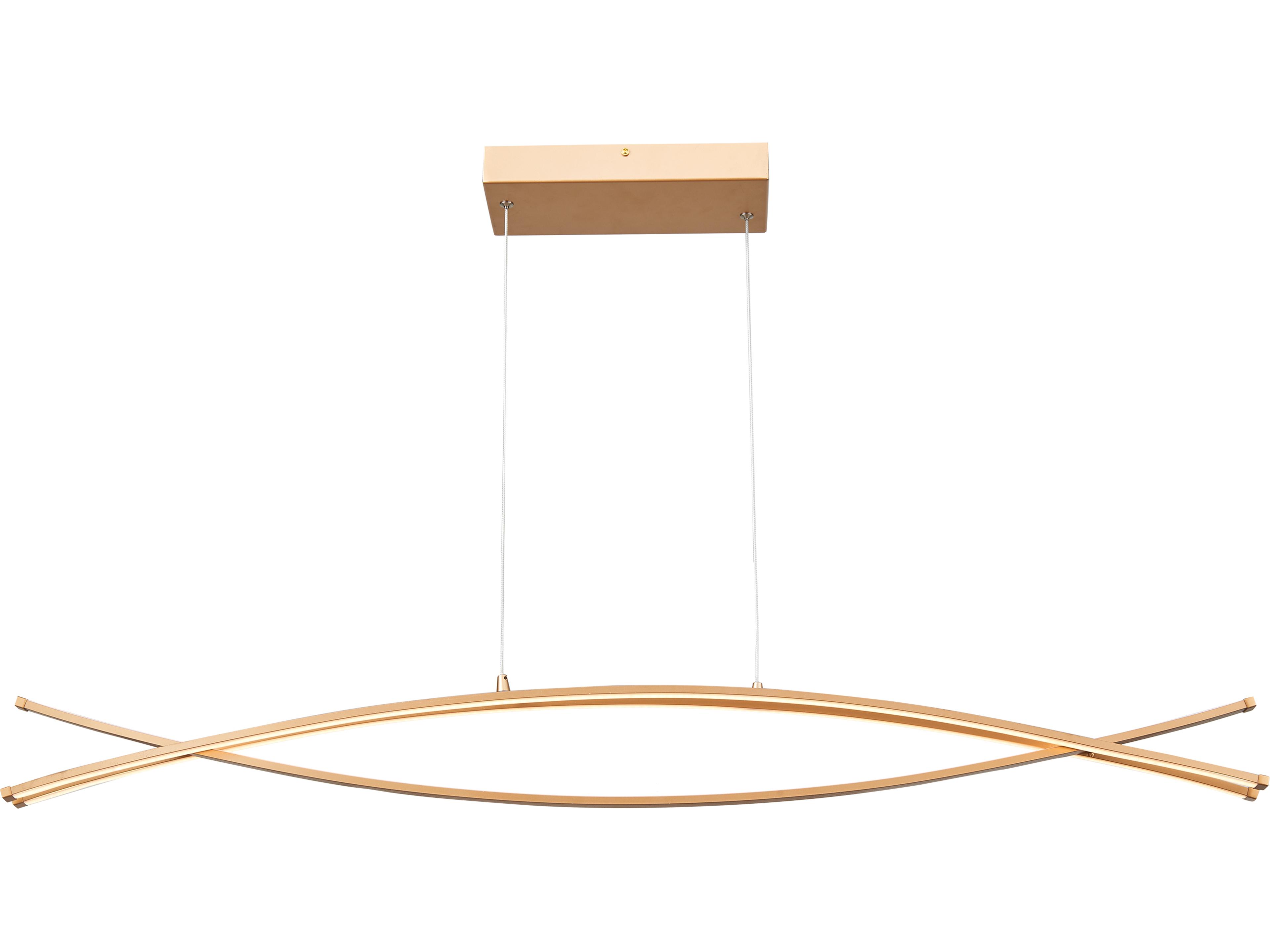 Abra Wishbone 3-Light Gold Linear Island Pendant