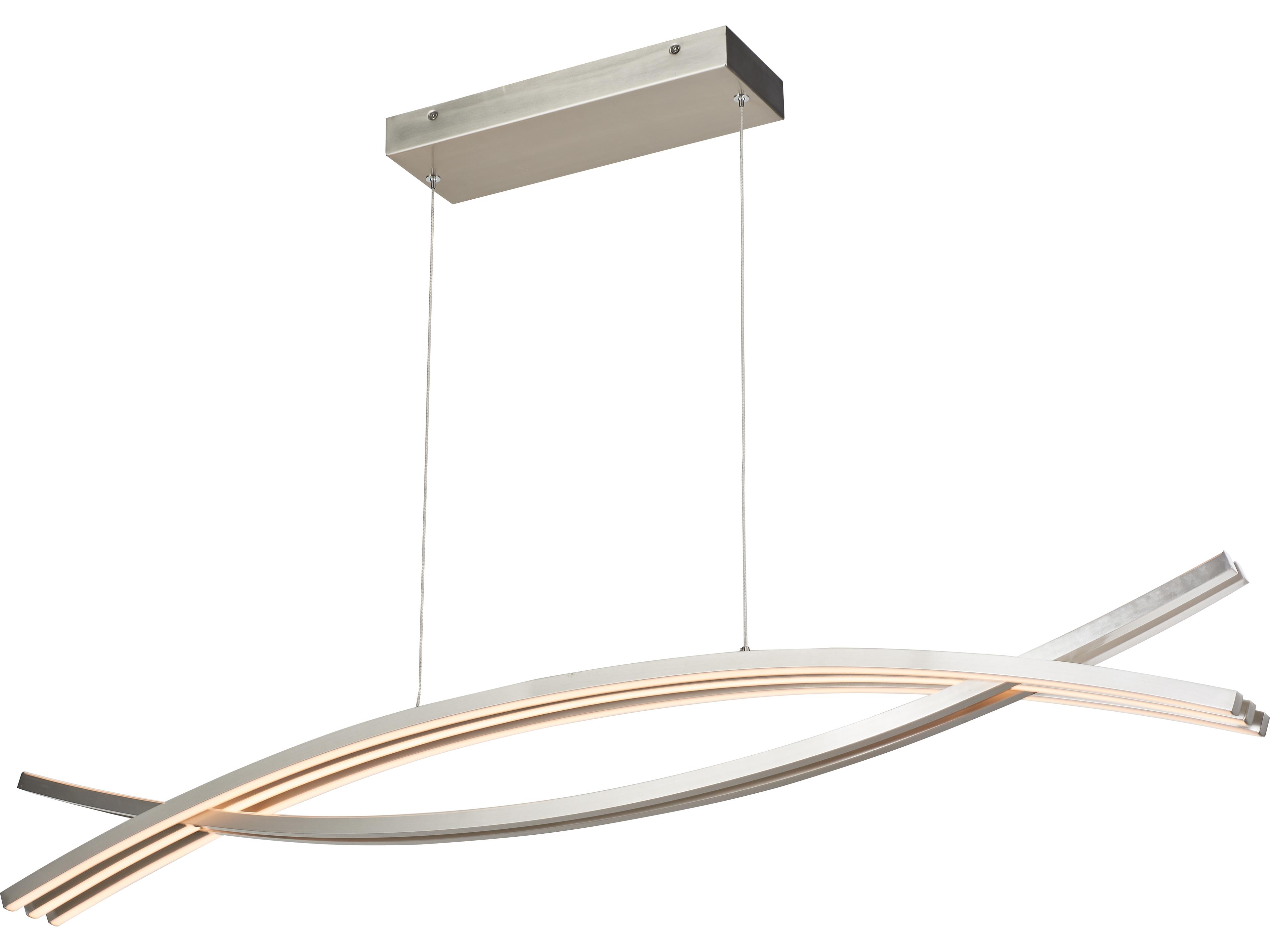 Abra Wishbone 5-Light Brushed Nickel Linear Island Pendant