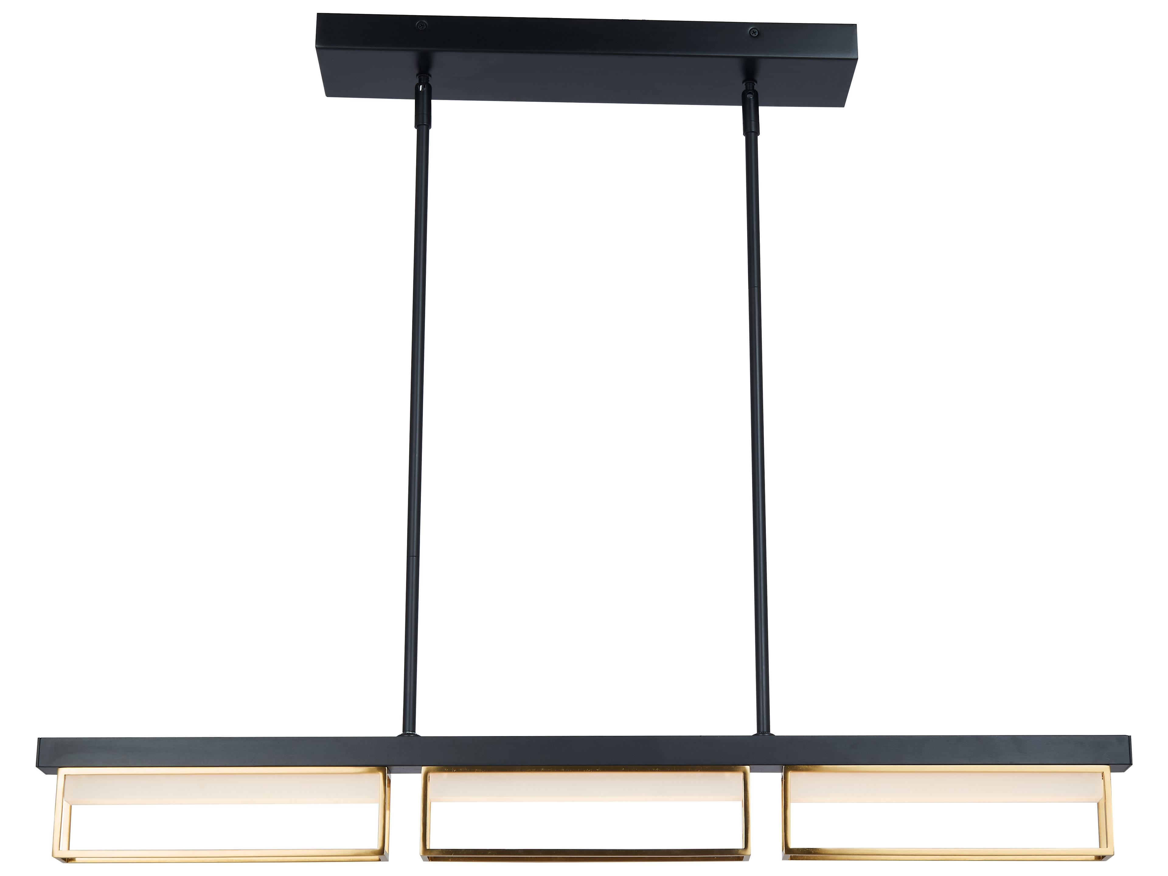 Pane 3-Light Framed Pendant Modern Linear Fixture