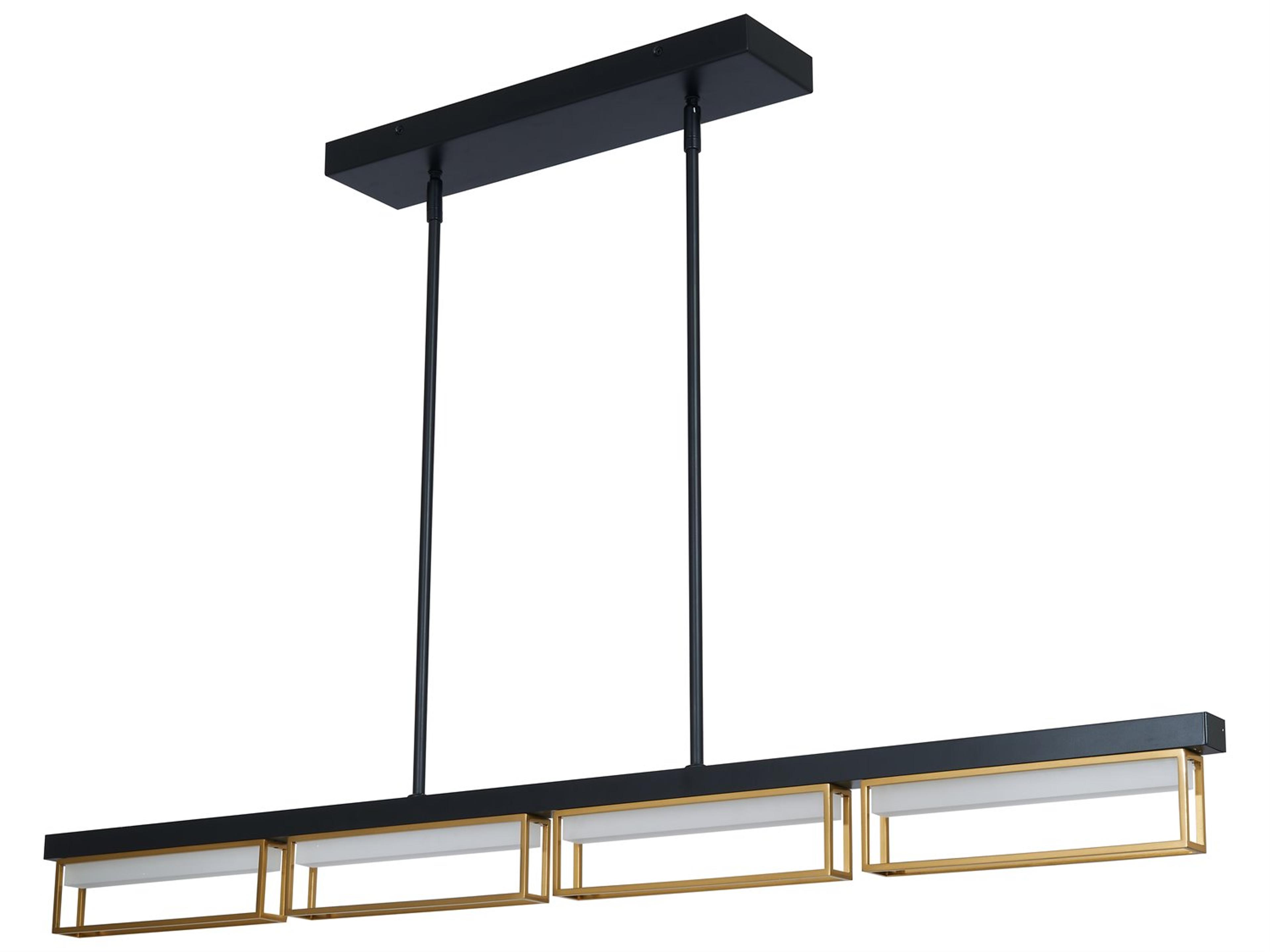 Abra Pane 4-Light Matte Black Bronze Geometric Island Pendant