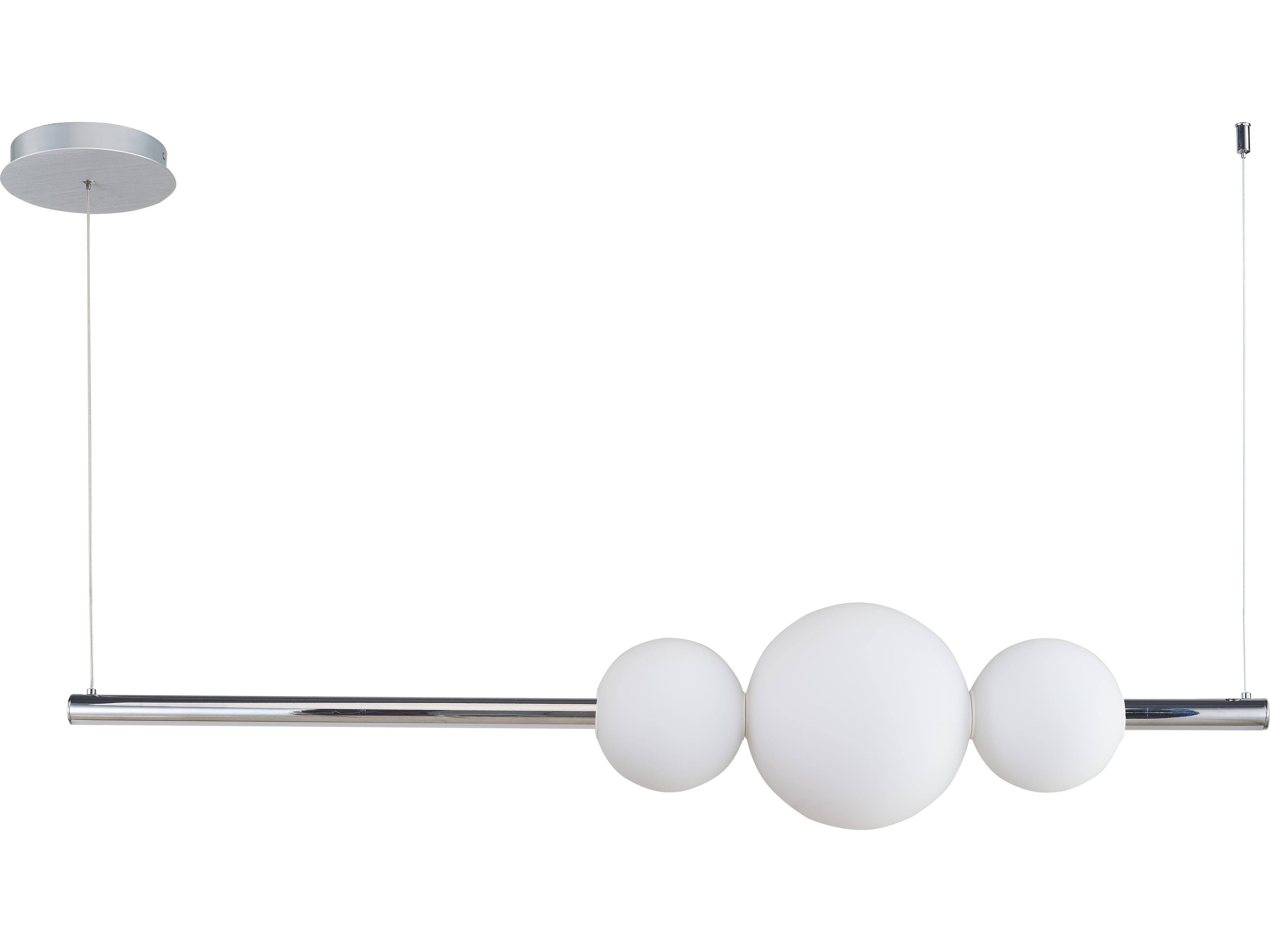 Abra Orb 1-Light Chrome Globe Linear Island Pendant