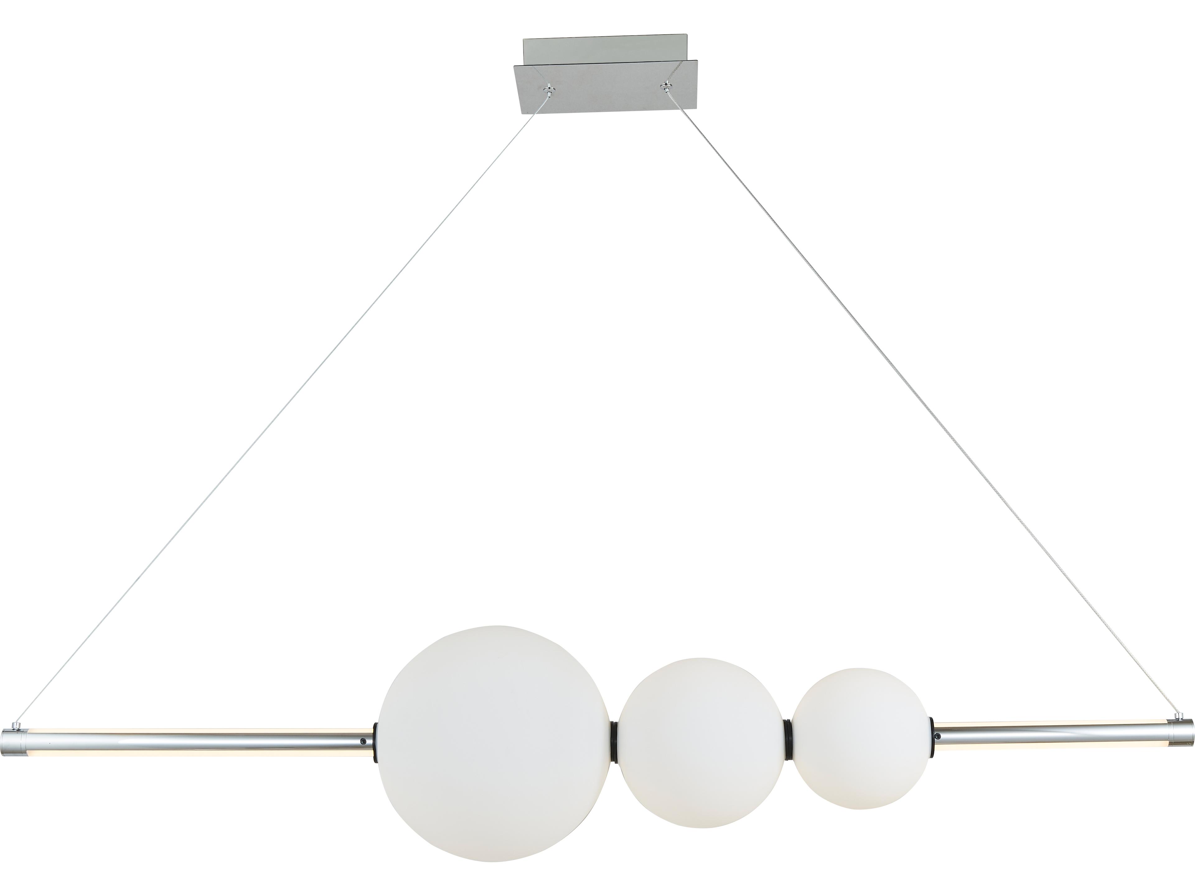 ORB Linear Pendant Light with 3 Opal Glass Orbs