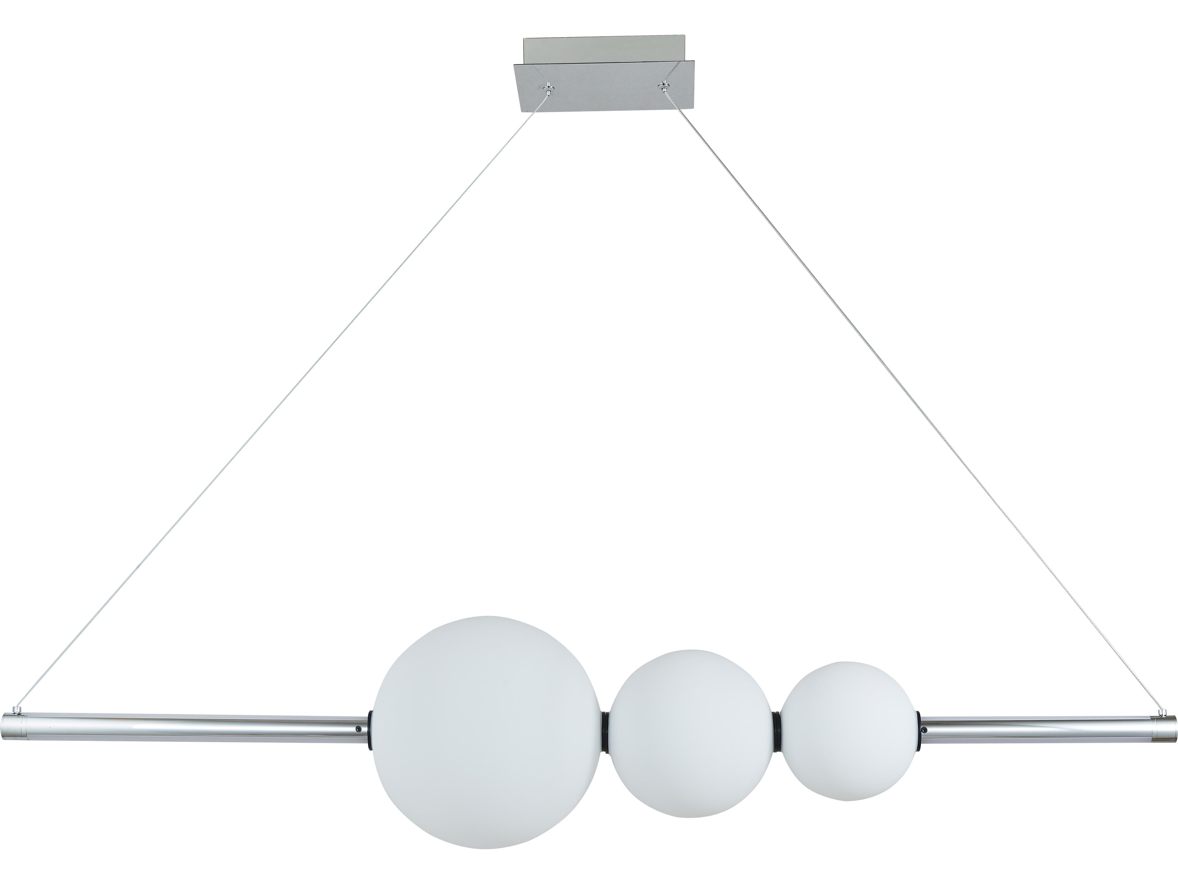 Abra Orb 1-Light Chrome Globe Linear Island Pendant