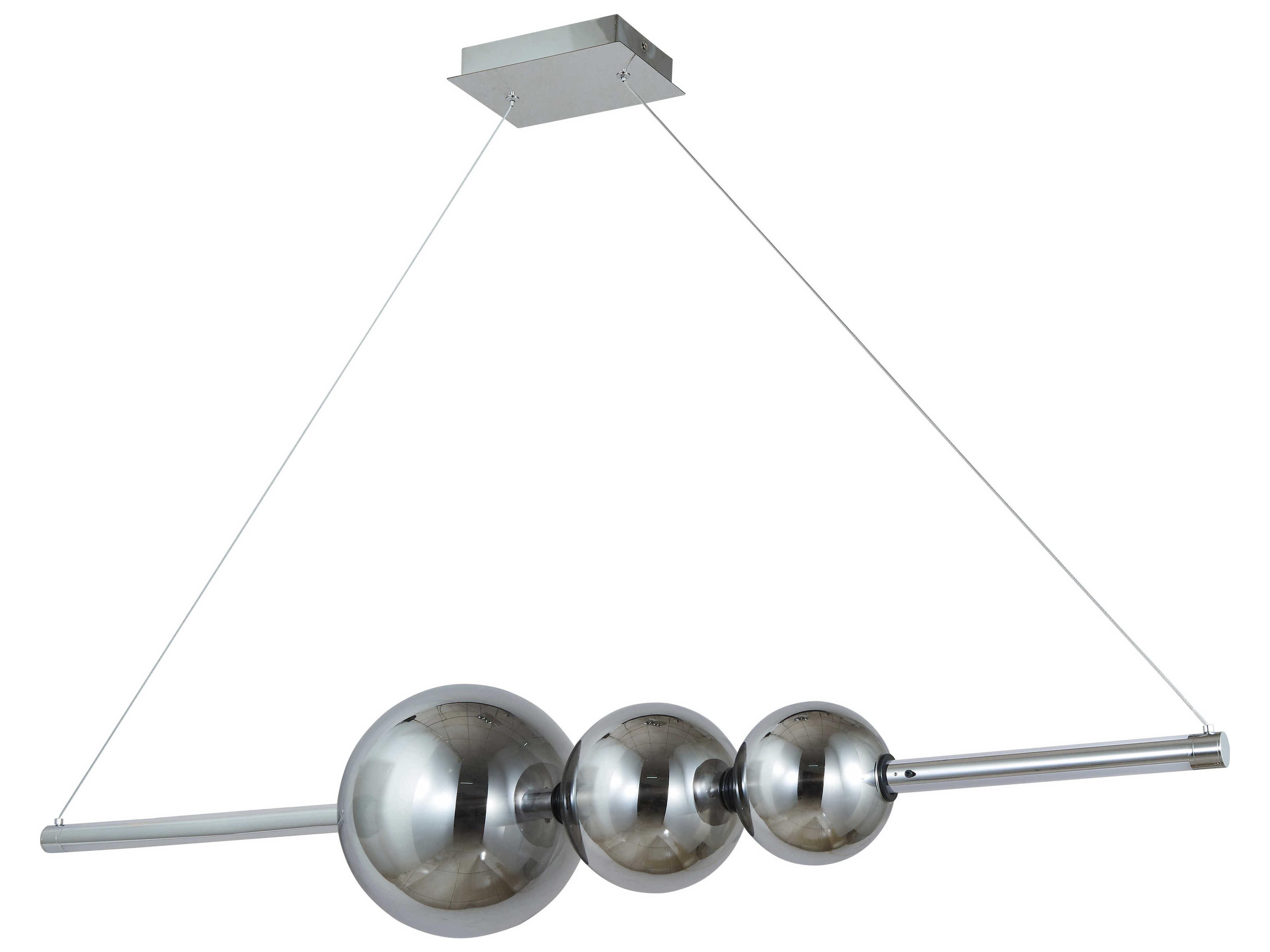 Abra Orb 1-Light Chrome Globe Linear Island Pendant