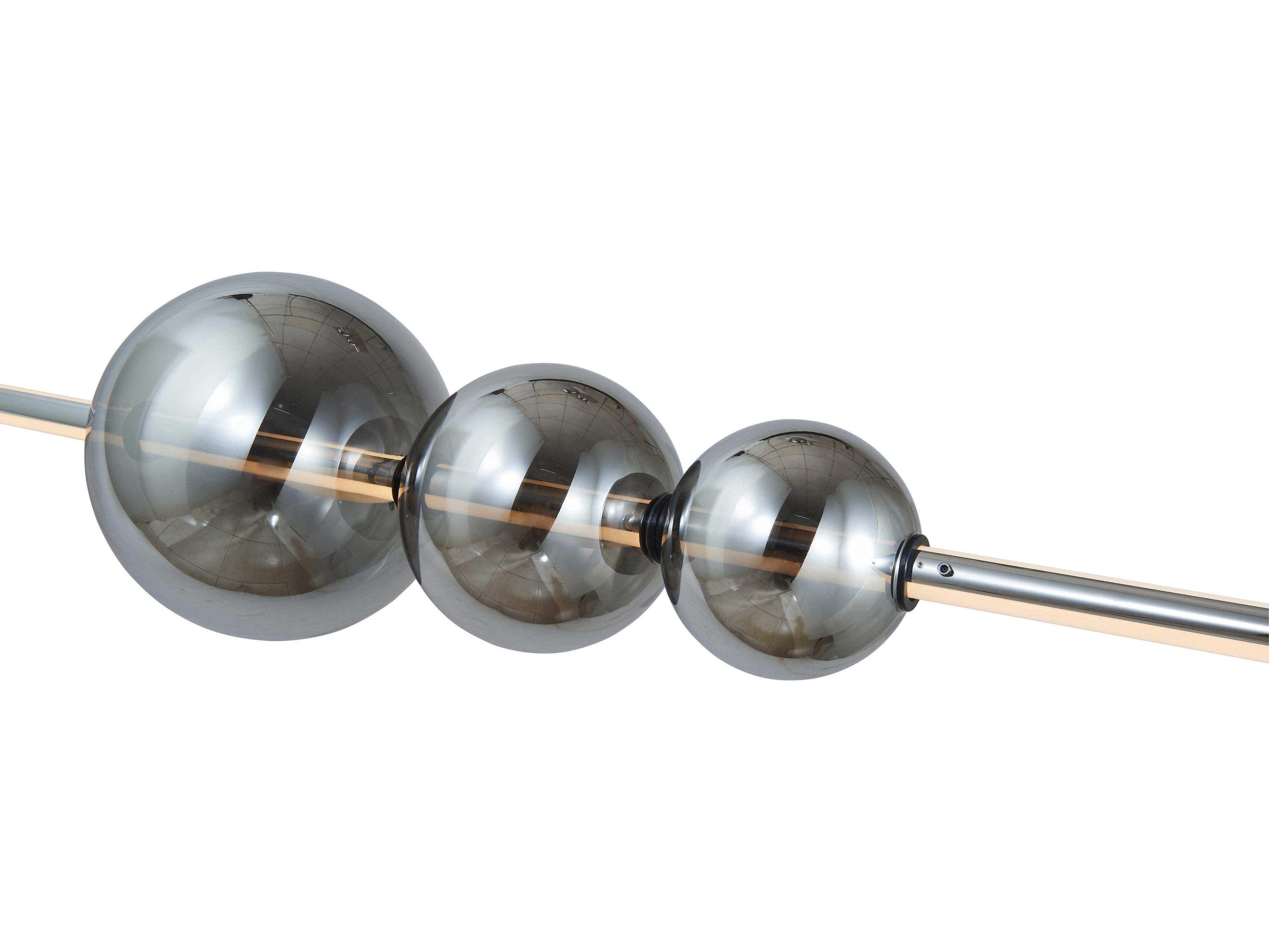 Abra Orb 1-Light Chrome Globe Linear Island Pendant