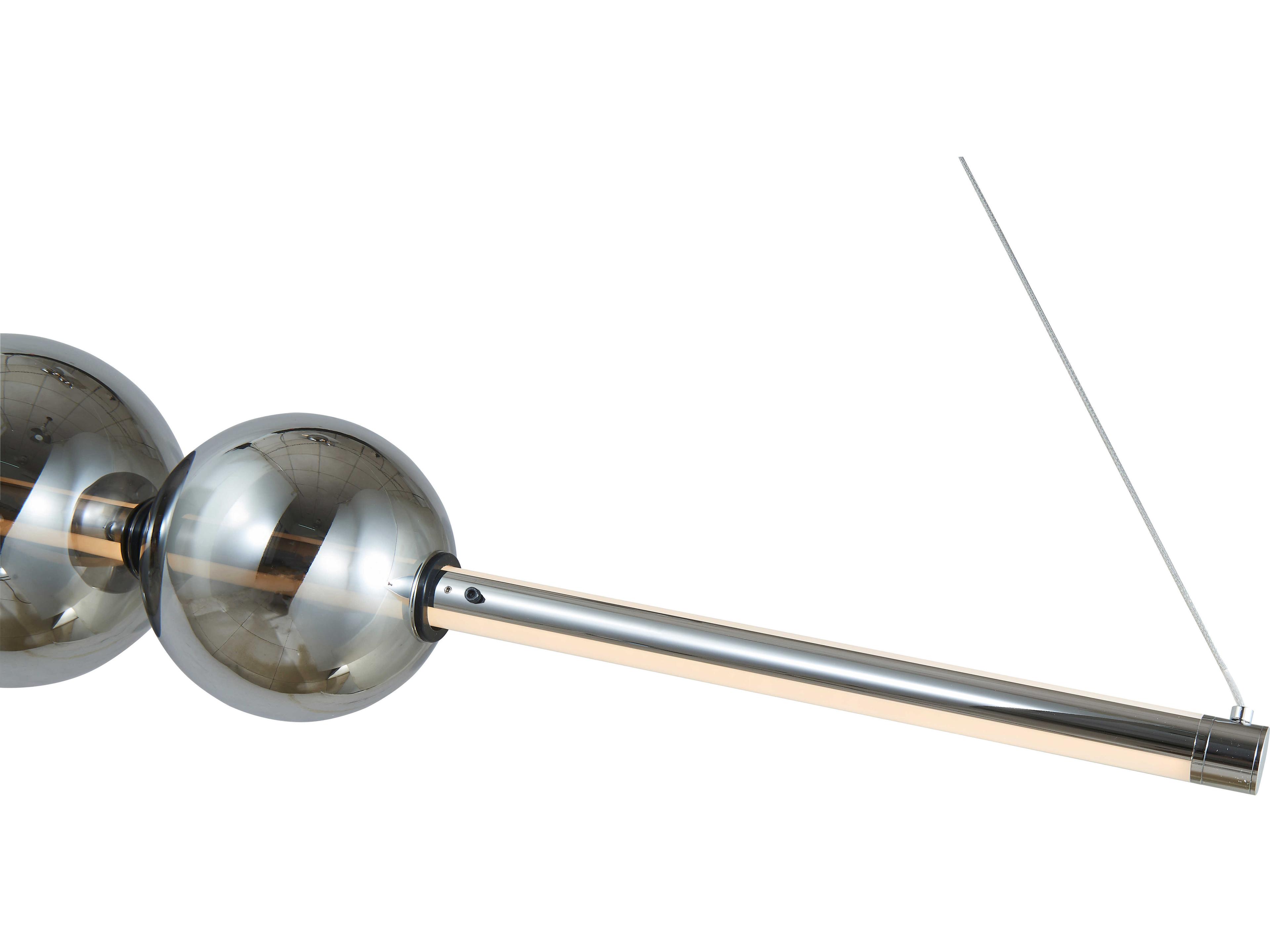 Abra Orb 1-Light Chrome Globe Linear Island Pendant